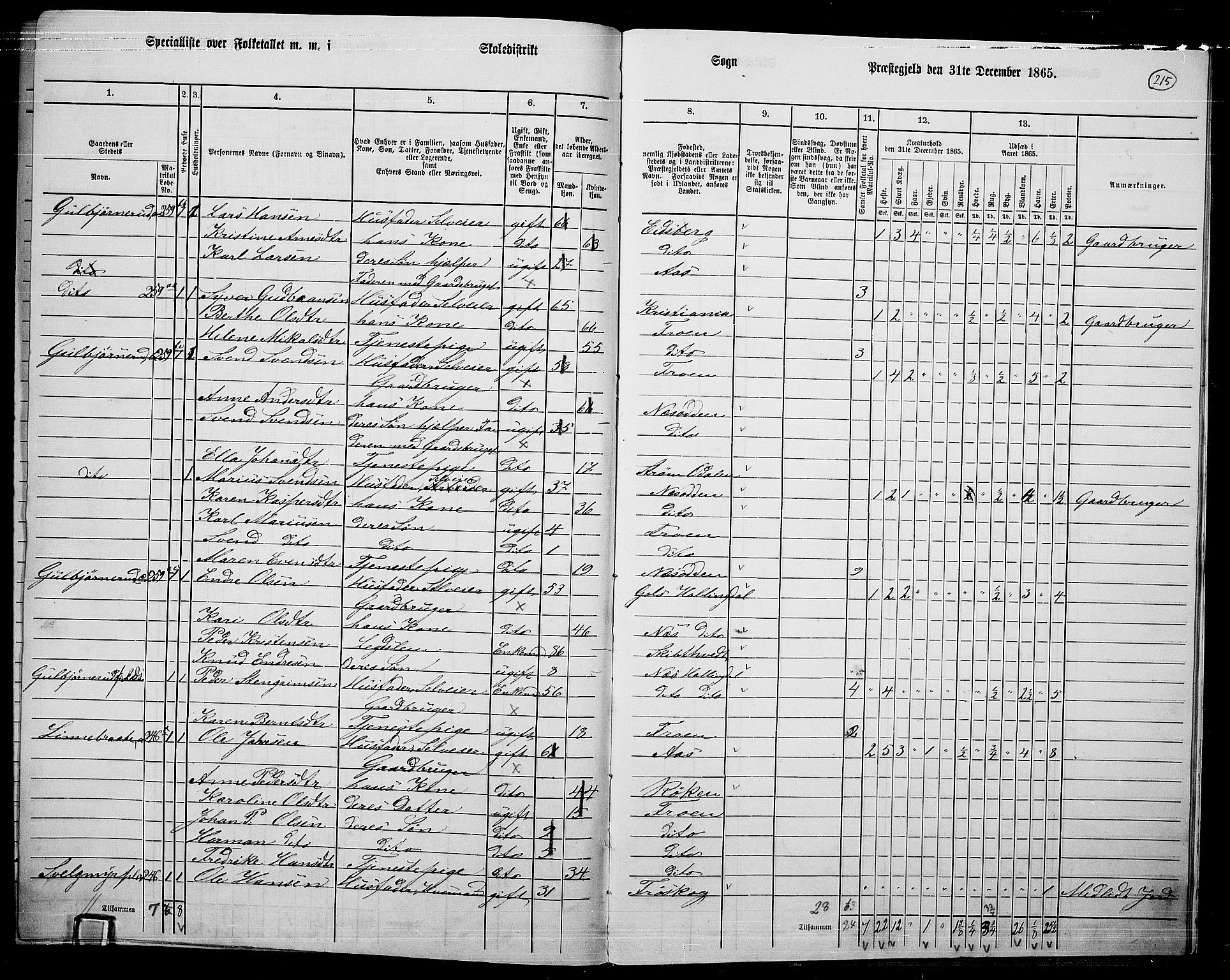 RA, 1865 census for Drøbak/Frogn, 1865, p. 69