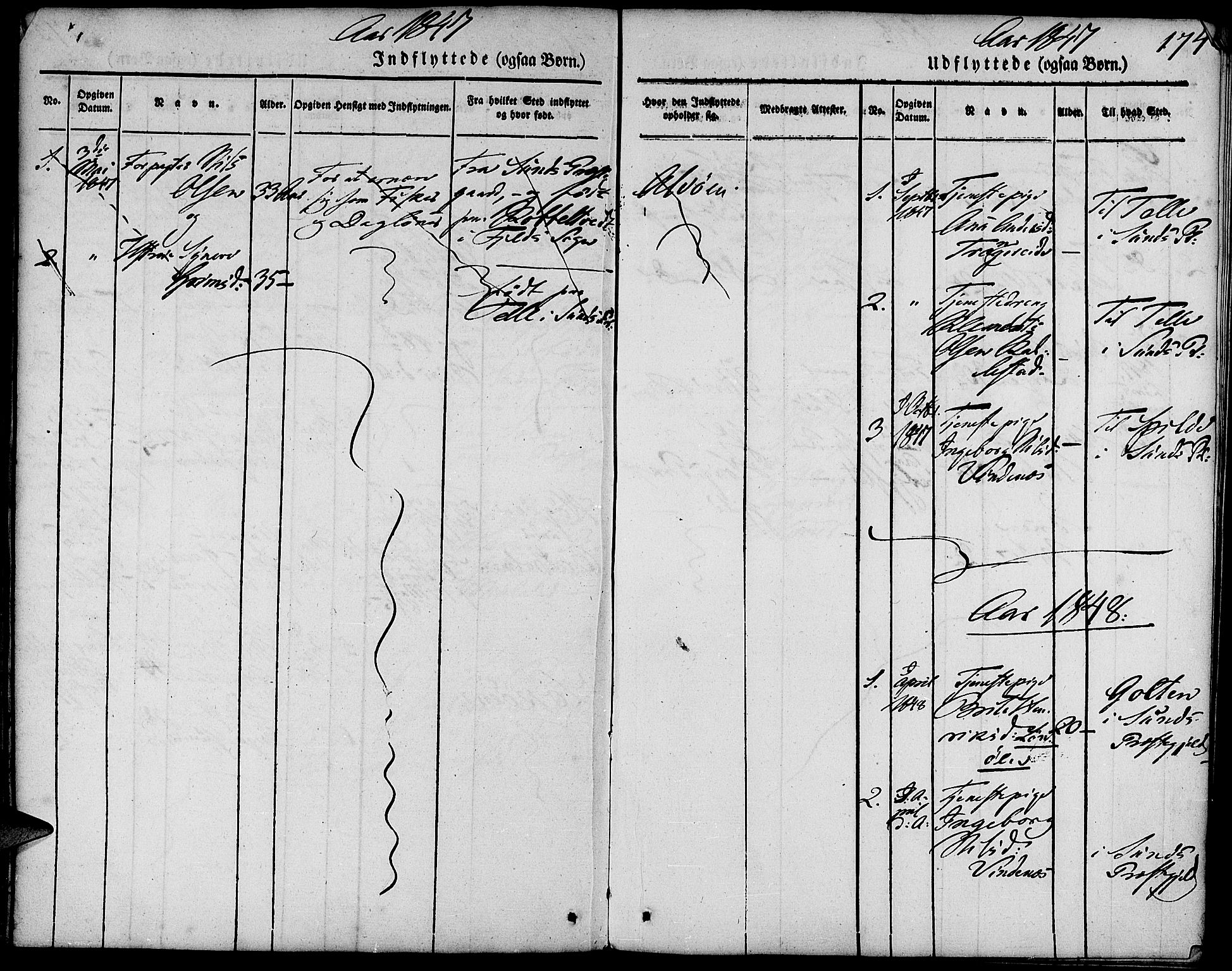 Fjell sokneprestembete, SAB/A-75301/H/Haa: Parish register (official) no. A 1, 1835-1850, p. 174