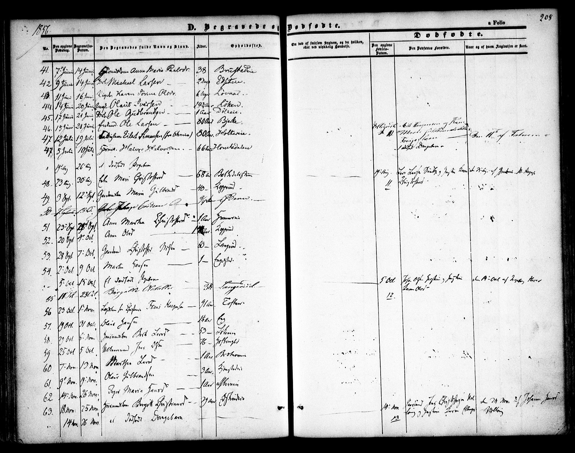 Nannestad prestekontor Kirkebøker, AV/SAO-A-10414a/F/Fa/L0011: Parish register (official) no. I 11, 1850-1859, p. 208