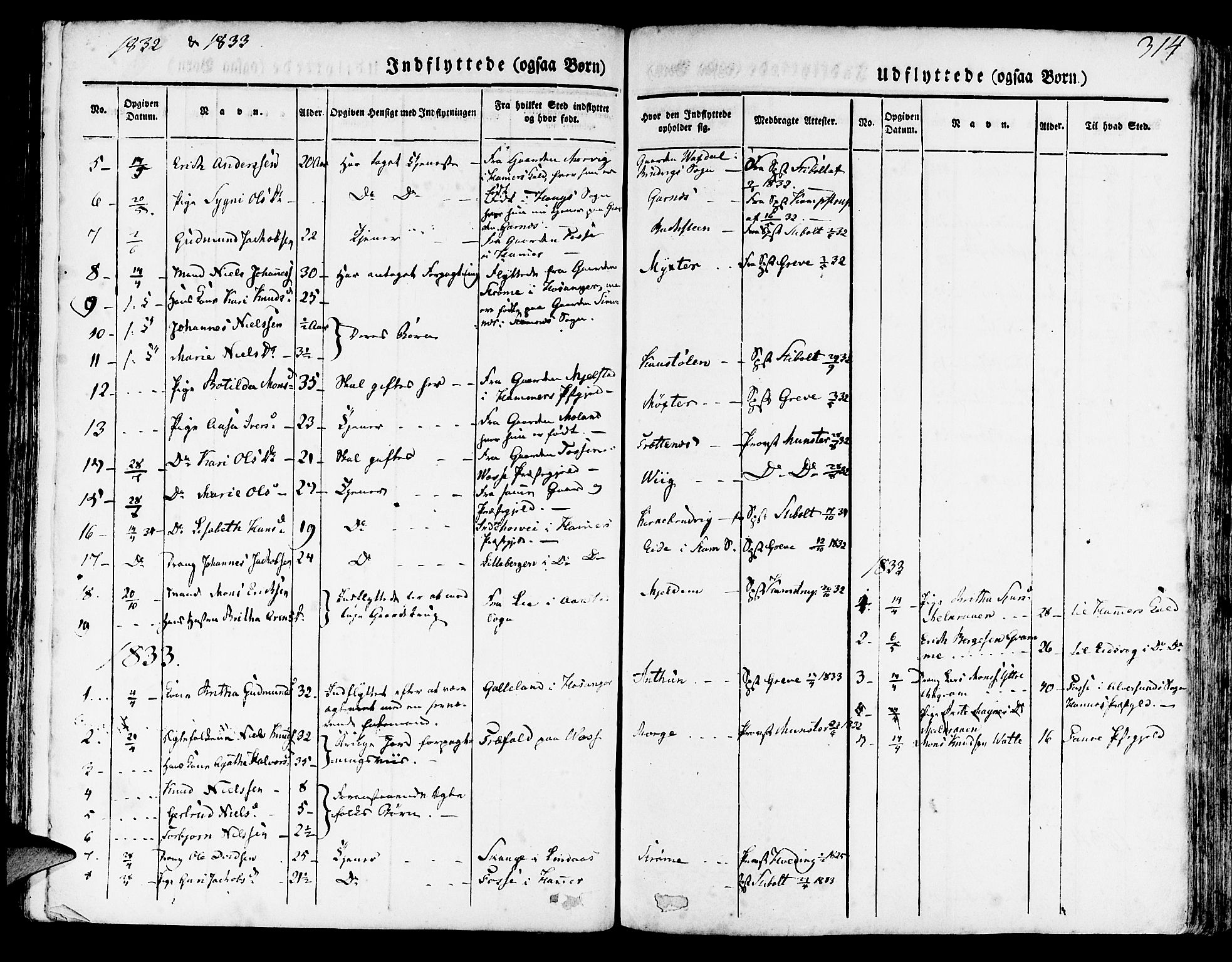 Haus sokneprestembete, SAB/A-75601/H/Haa: Parish register (official) no. A 14, 1827-1838, p. 314