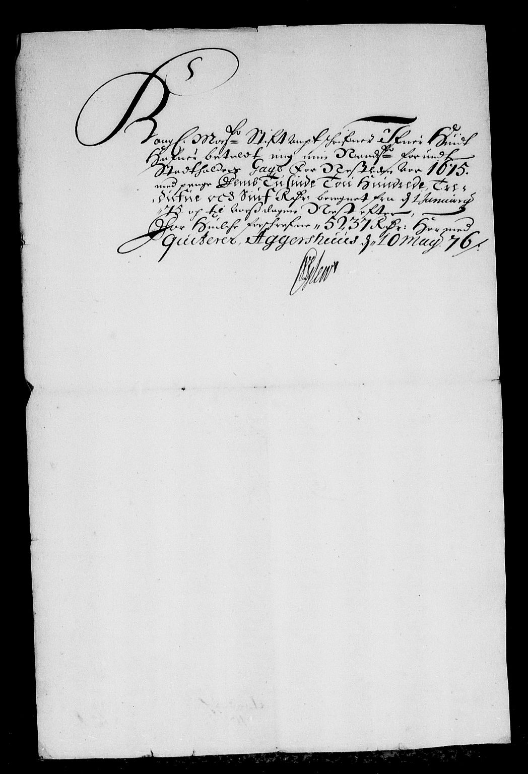 Rentekammeret inntil 1814, Reviderte regnskaper, Stiftamtstueregnskaper, Landkommissariatet på Akershus og Akershus stiftamt, RA/EA-5869/R/Rb/L0110: Akershus stiftamt, 1675