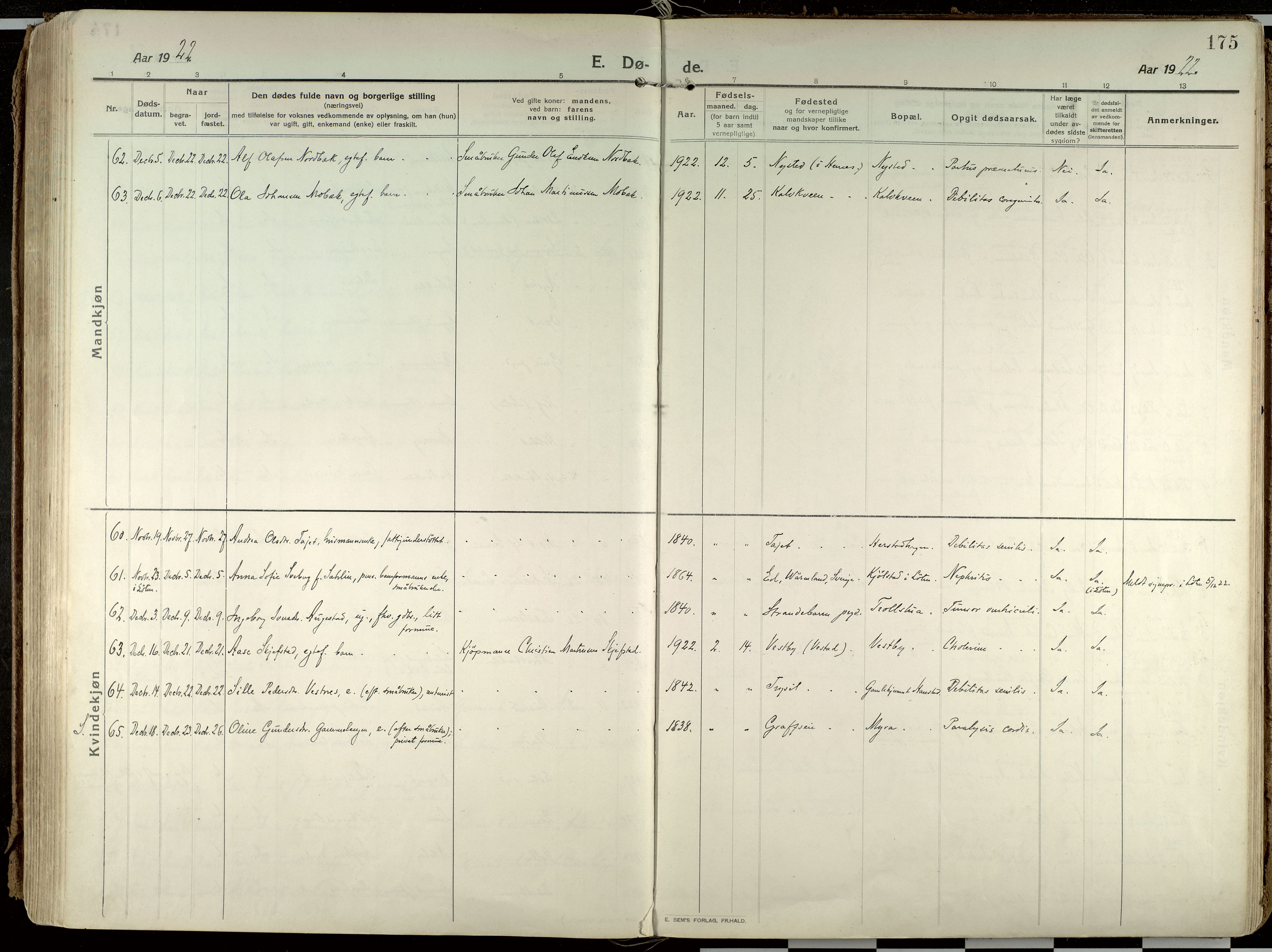 Elverum prestekontor, AV/SAH-PREST-044/H/Ha/Haa/L0021: Parish register (official) no. 21, 1913-1928, p. 175