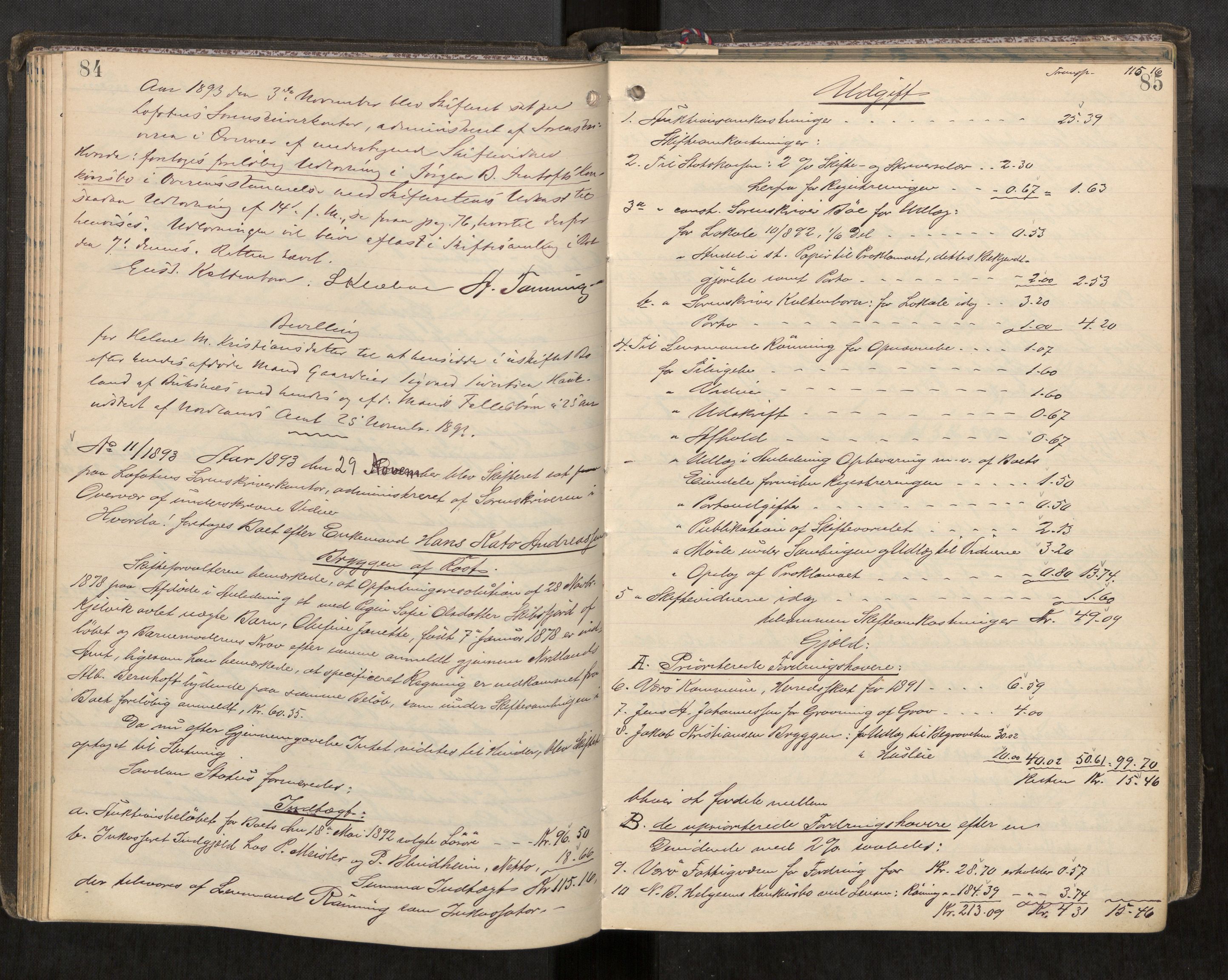 Lofoten sorenskriveri, AV/SAT-A-0017/1/3/3A/L0005: Skifteprotokoll, 1892-1897, p. 84-85