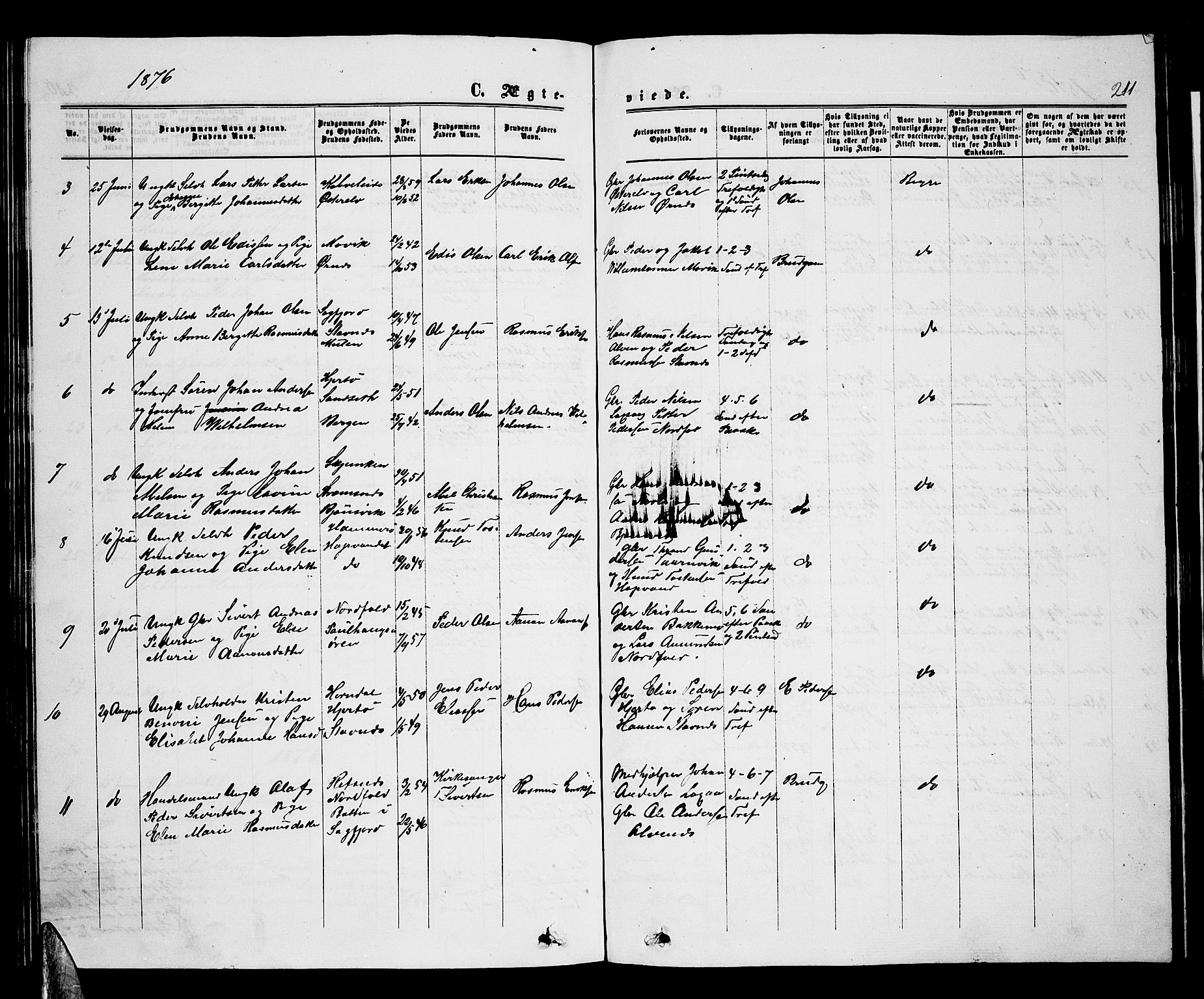 Ministerialprotokoller, klokkerbøker og fødselsregistre - Nordland, AV/SAT-A-1459/853/L0775: Parish register (copy) no. 853C03, 1859-1877, p. 211