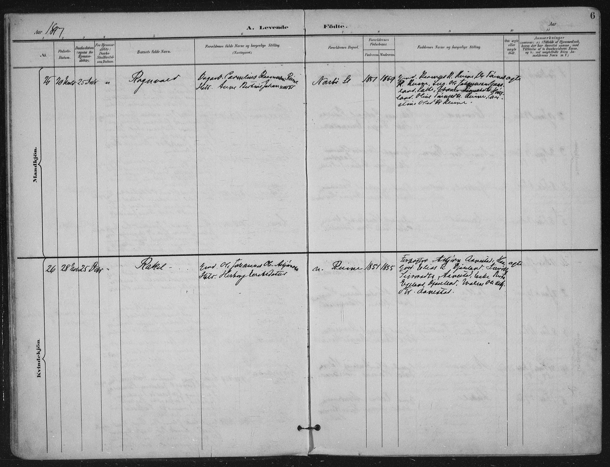 Hå sokneprestkontor, SAST/A-101801/002/B/L0001: Parish register (official) no. A 11, 1897-1924, p. 6