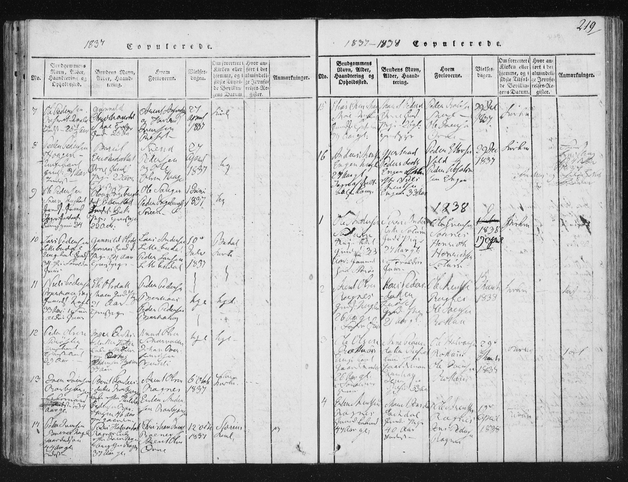 Ministerialprotokoller, klokkerbøker og fødselsregistre - Sør-Trøndelag, SAT/A-1456/687/L0996: Parish register (official) no. 687A04, 1816-1842, p. 219