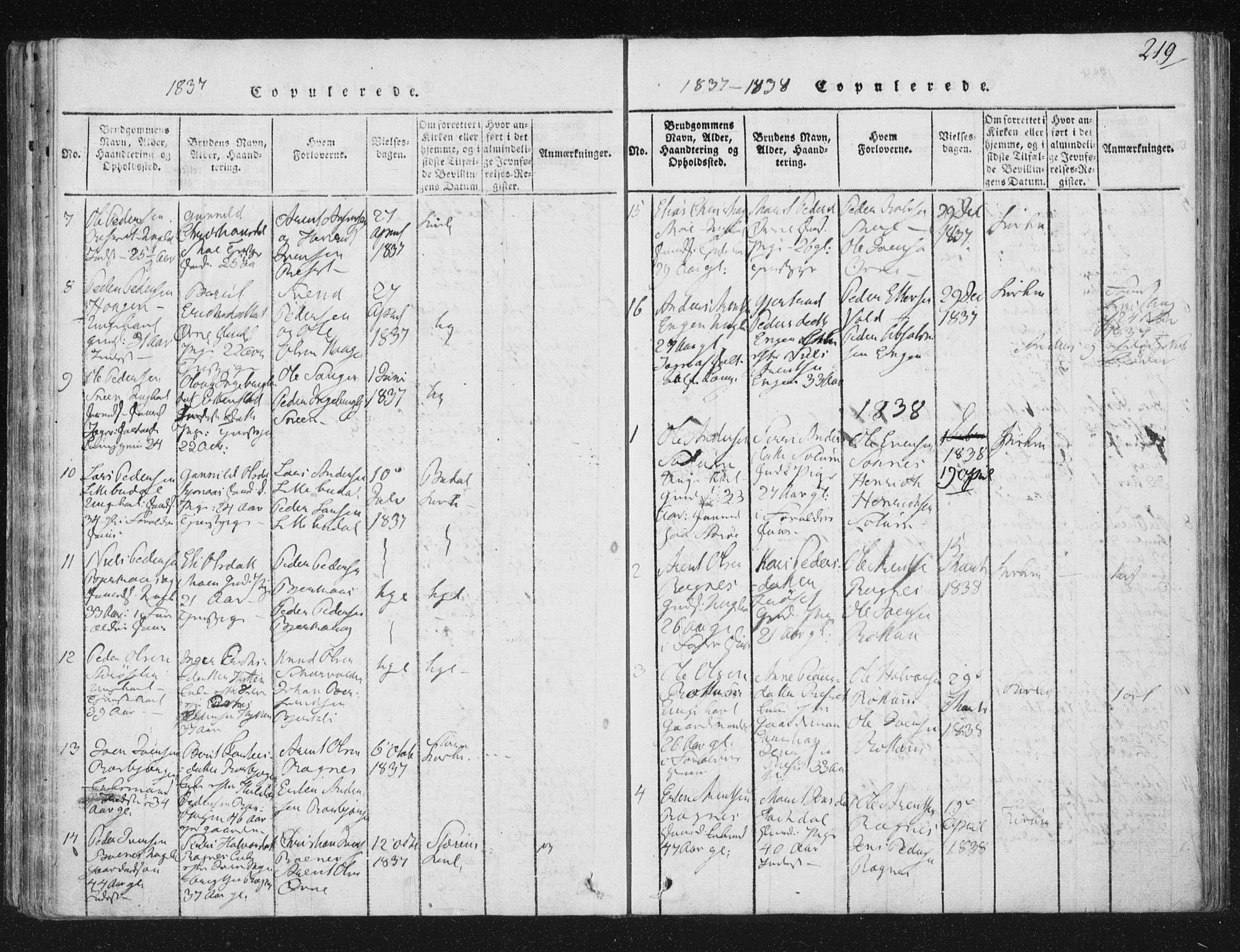 Ministerialprotokoller, klokkerbøker og fødselsregistre - Sør-Trøndelag, AV/SAT-A-1456/687/L0996: Parish register (official) no. 687A04, 1816-1842, p. 219