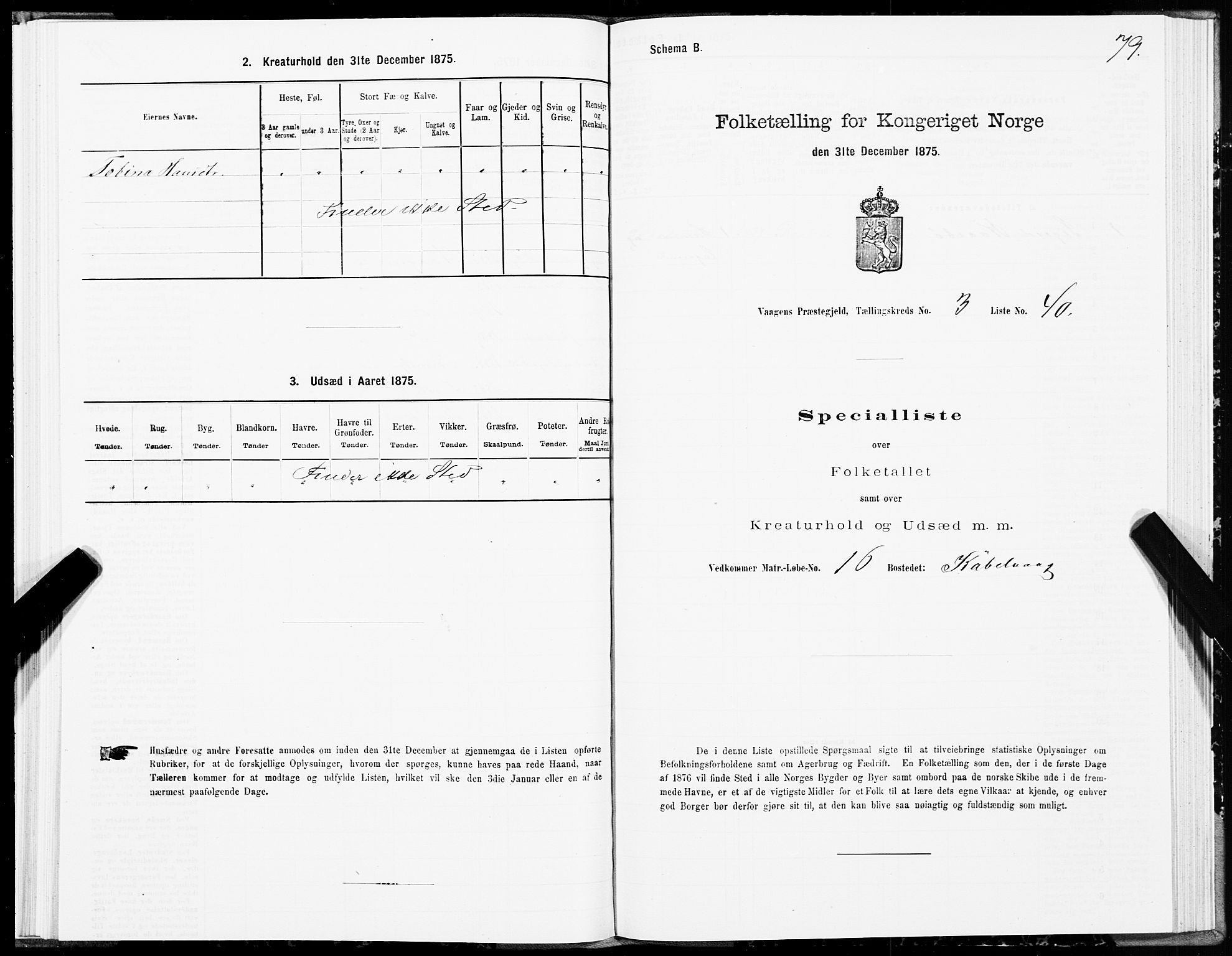 SAT, 1875 census for 1865P Vågan, 1875, p. 2079