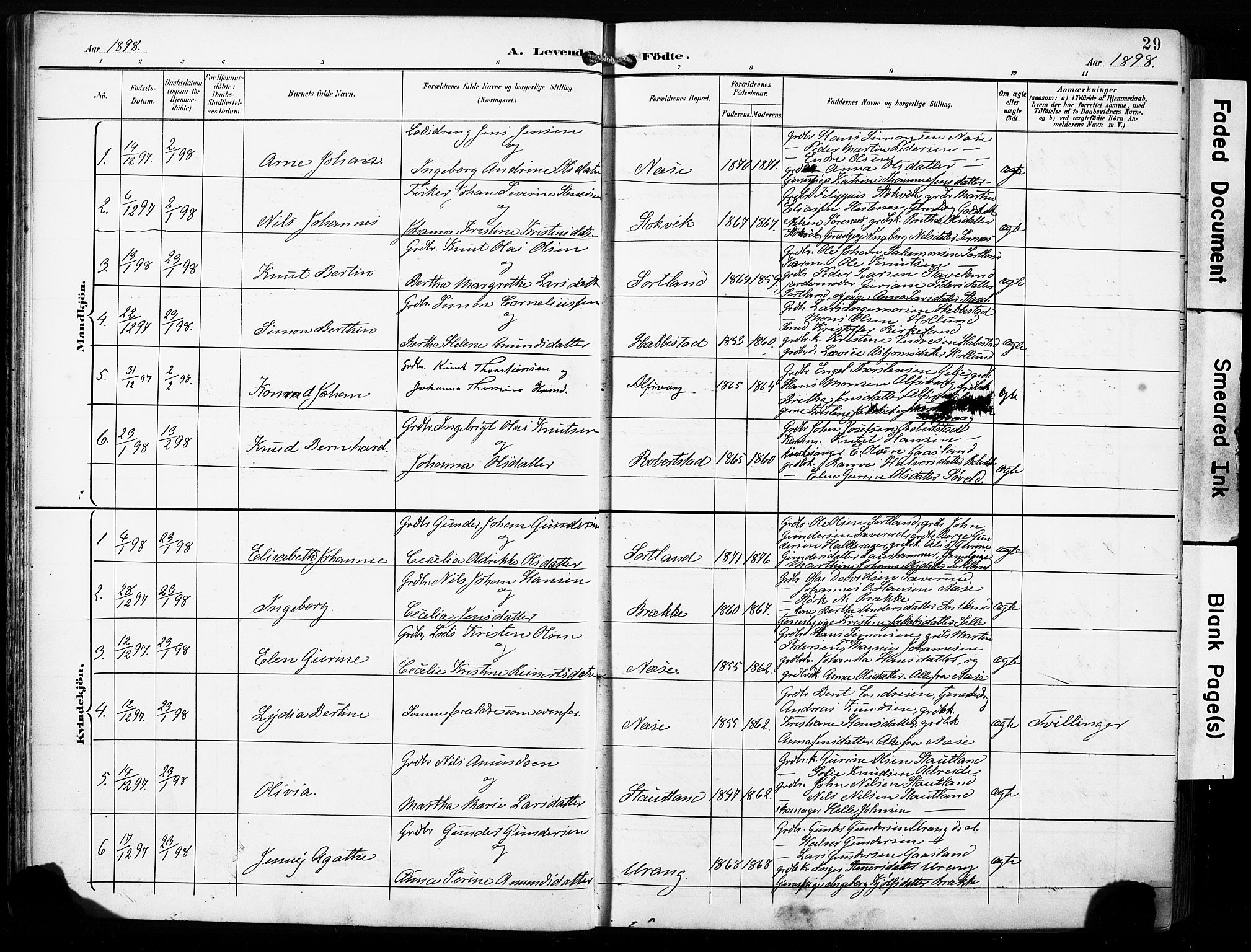 Finnås sokneprestembete, SAB/A-99925/H/Ha/Haa/Haac/L0002: Parish register (official) no. C 2, 1895-1904, p. 29