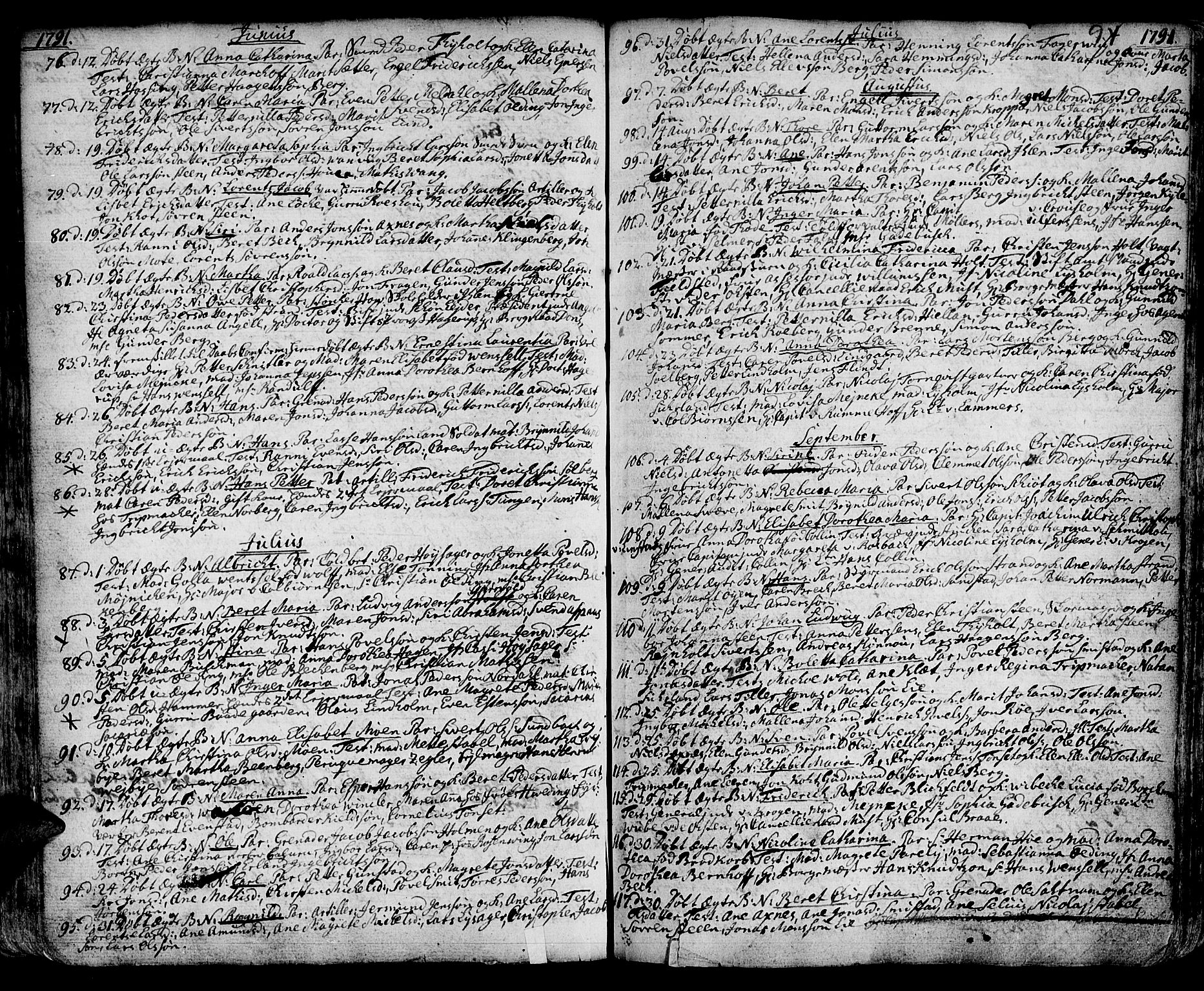 Ministerialprotokoller, klokkerbøker og fødselsregistre - Sør-Trøndelag, SAT/A-1456/601/L0039: Parish register (official) no. 601A07, 1770-1819, p. 94