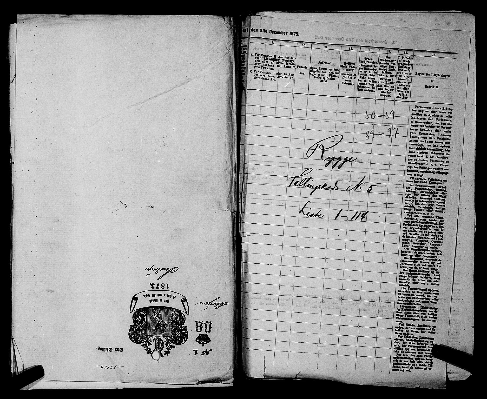RA, 1875 census for 0136P Rygge, 1875, p. 807