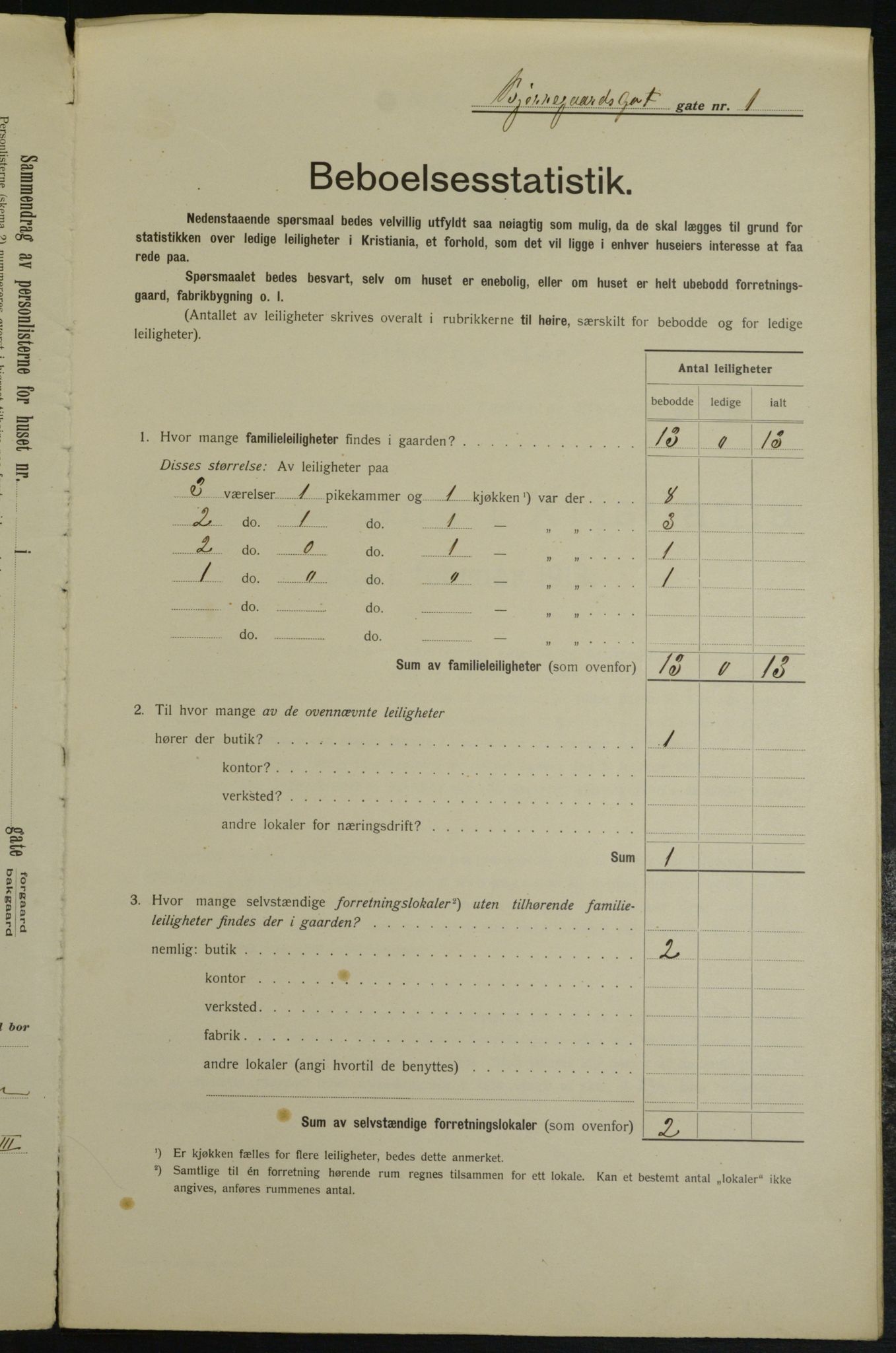 OBA, Municipal Census 1913 for Kristiania, 1913, p. 5347