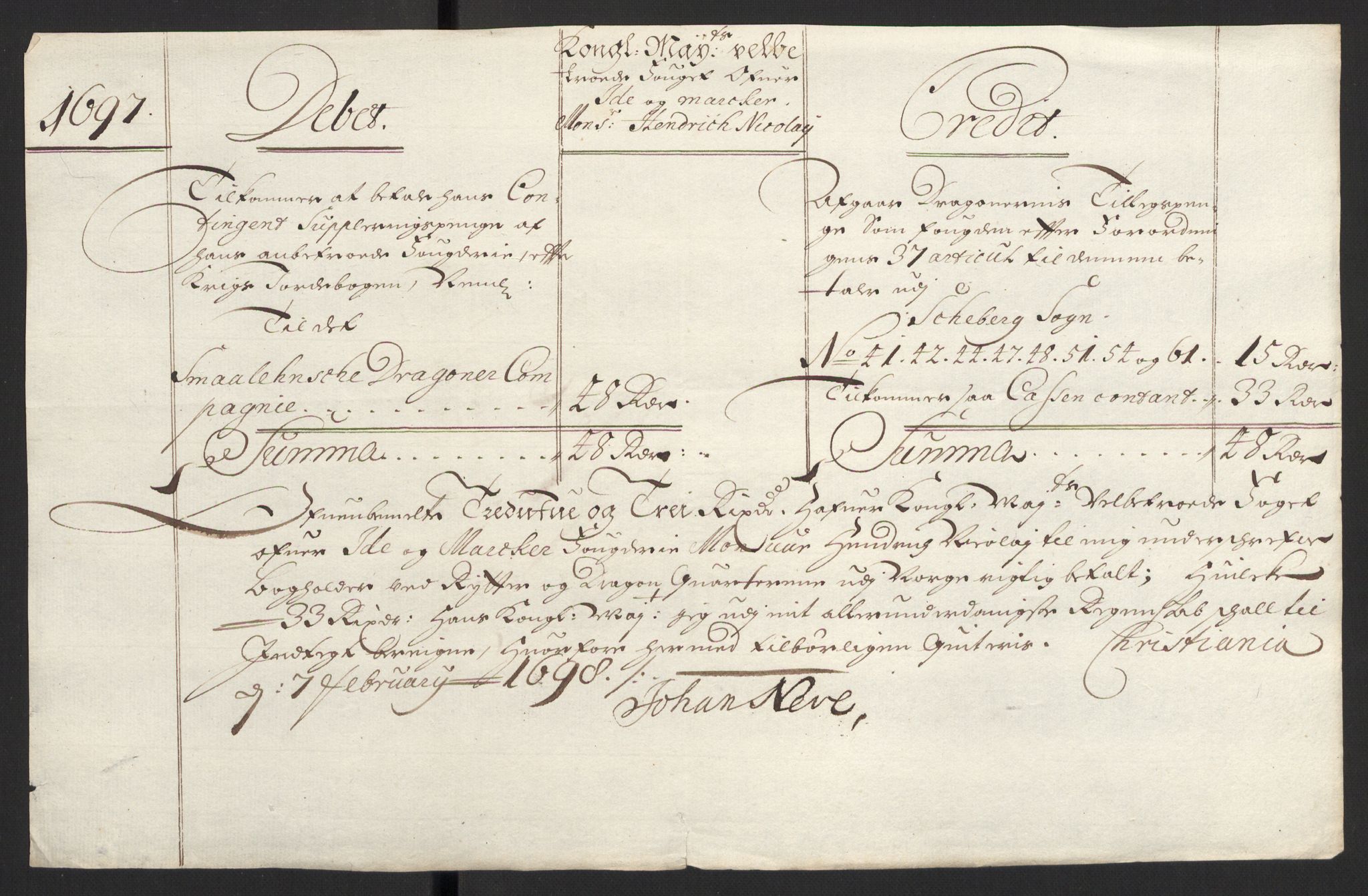 Rentekammeret inntil 1814, Reviderte regnskaper, Fogderegnskap, RA/EA-4092/R01/L0013: Fogderegnskap Idd og Marker, 1696-1698, p. 255