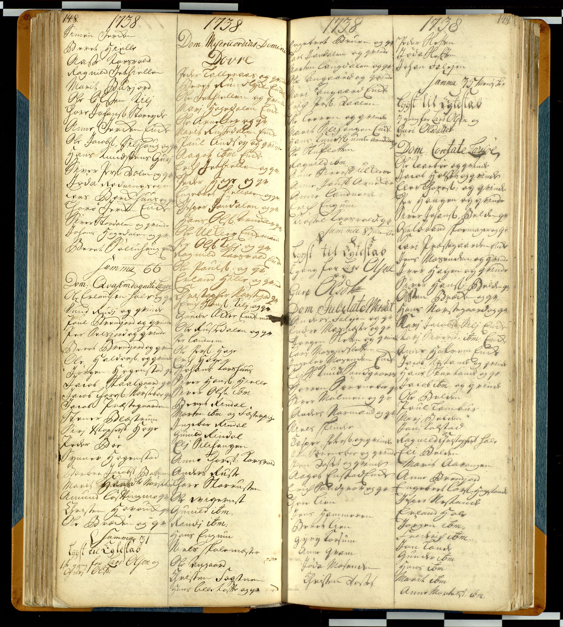 Lesja prestekontor, AV/SAH-PREST-068/H/Hb/L0001: Communicants register no. 1, 1732-1748, p. 148-149