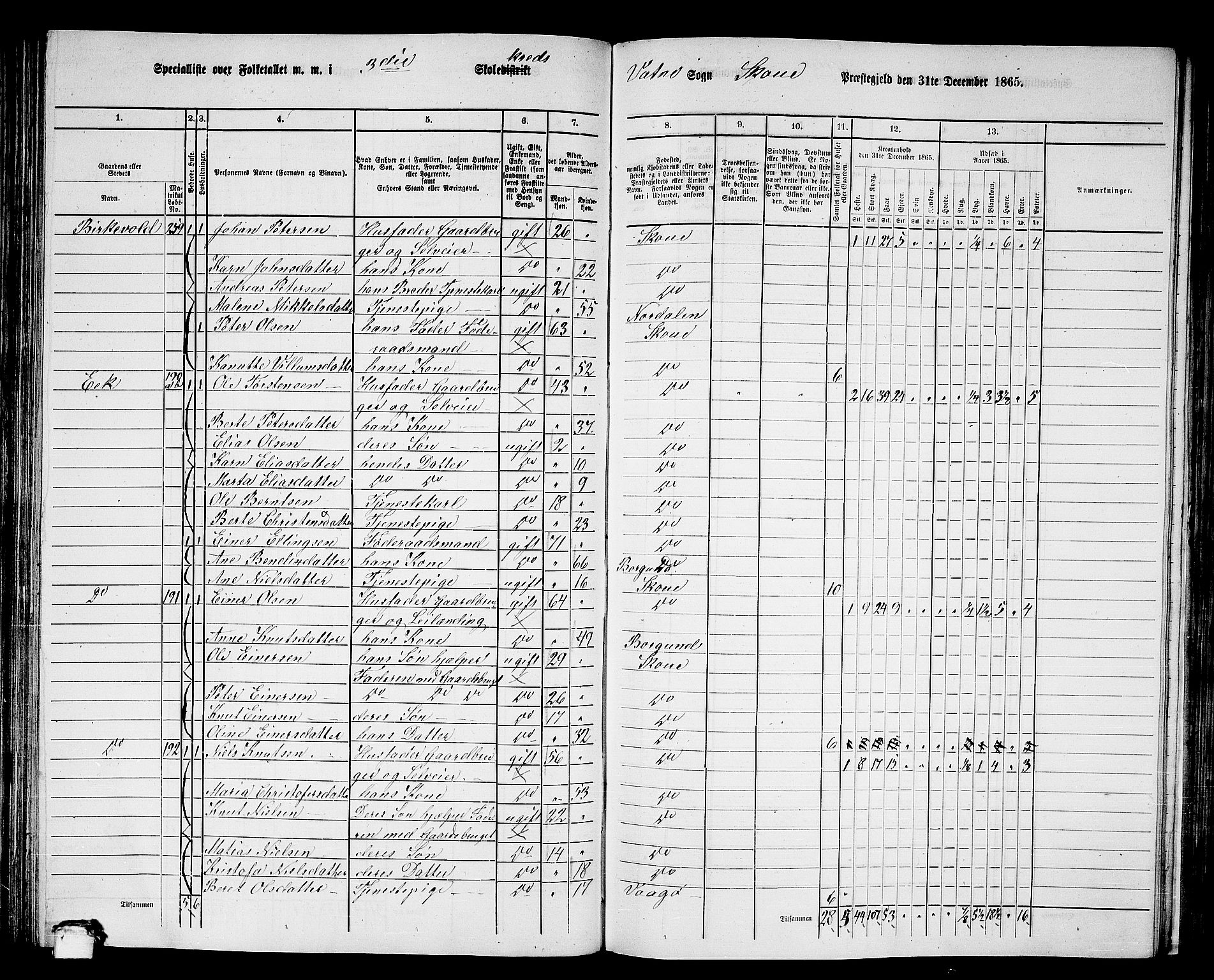 RA, 1865 census for Skodje, 1865, p. 84