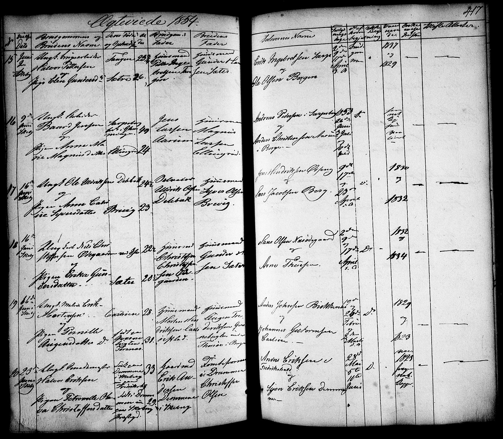 Skjeberg prestekontor Kirkebøker, SAO/A-10923/F/Fa/L0006: Parish register (official) no. I 6, 1846-1858, p. 417