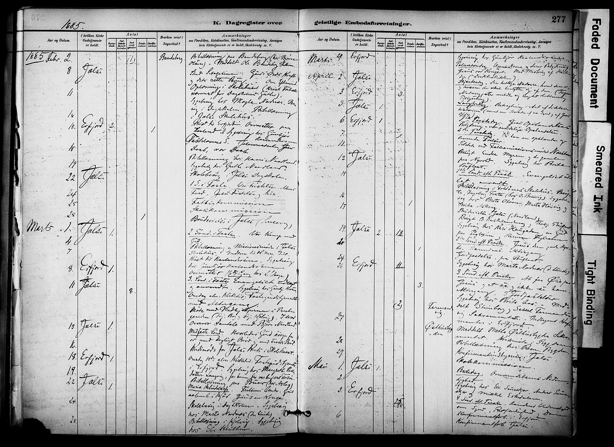 Jelsa sokneprestkontor, AV/SAST-A-101842/01/IV: Parish register (official) no. A 10, 1884-1906, p. 279