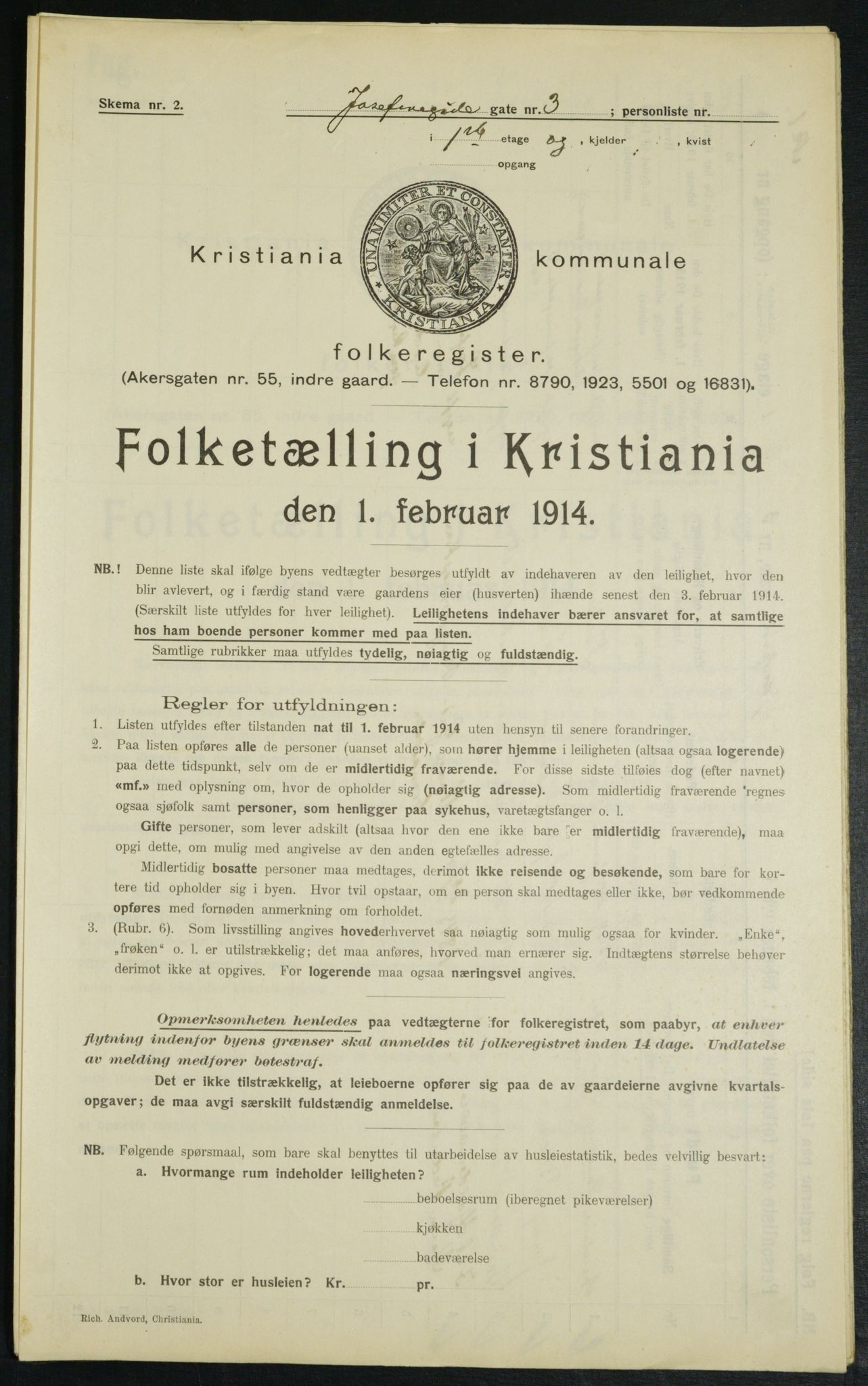 OBA, Municipal Census 1914 for Kristiania, 1914, p. 47332