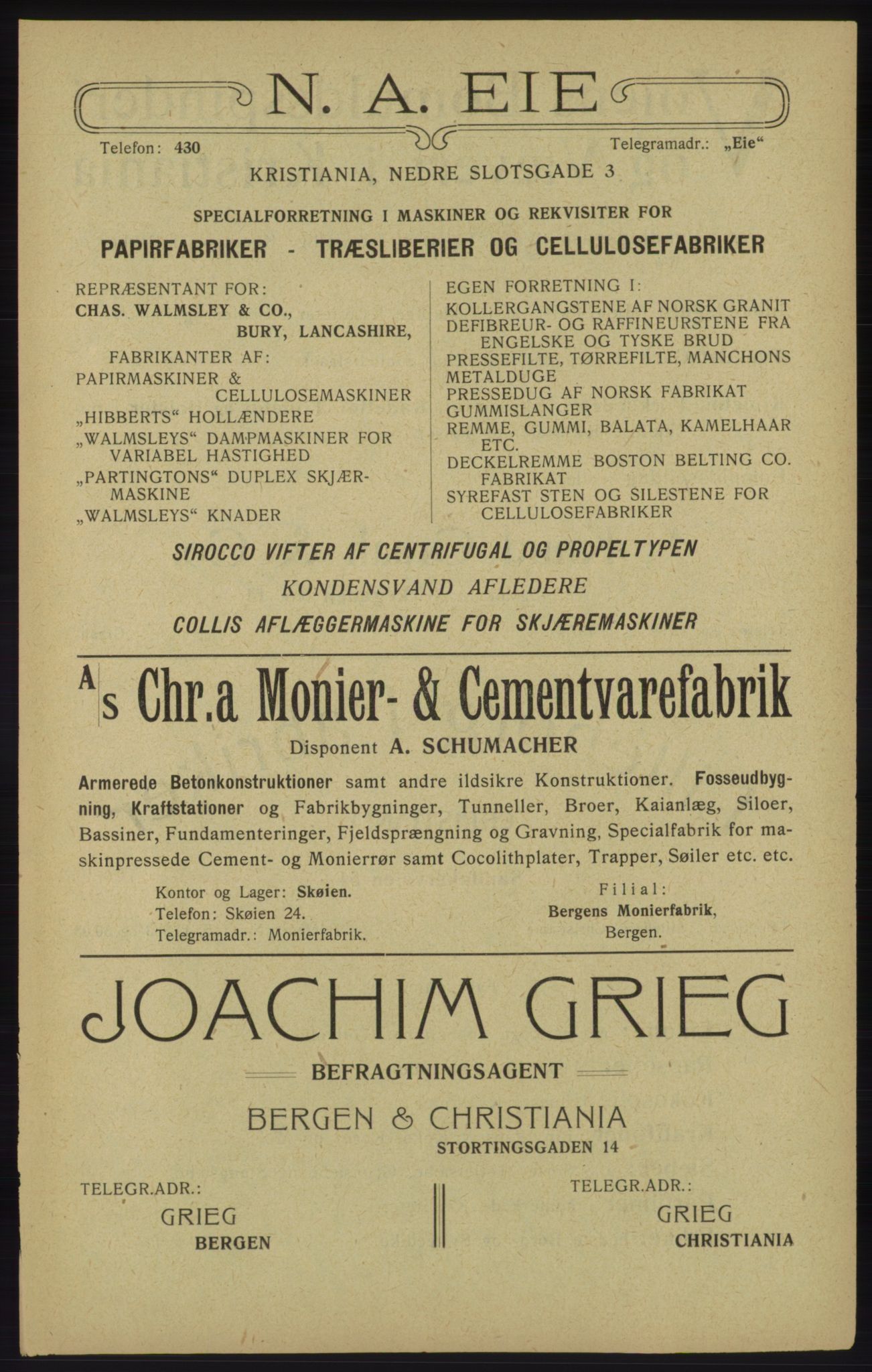 Kristiania/Oslo adressebok, PUBL/-, 1913, p. 9