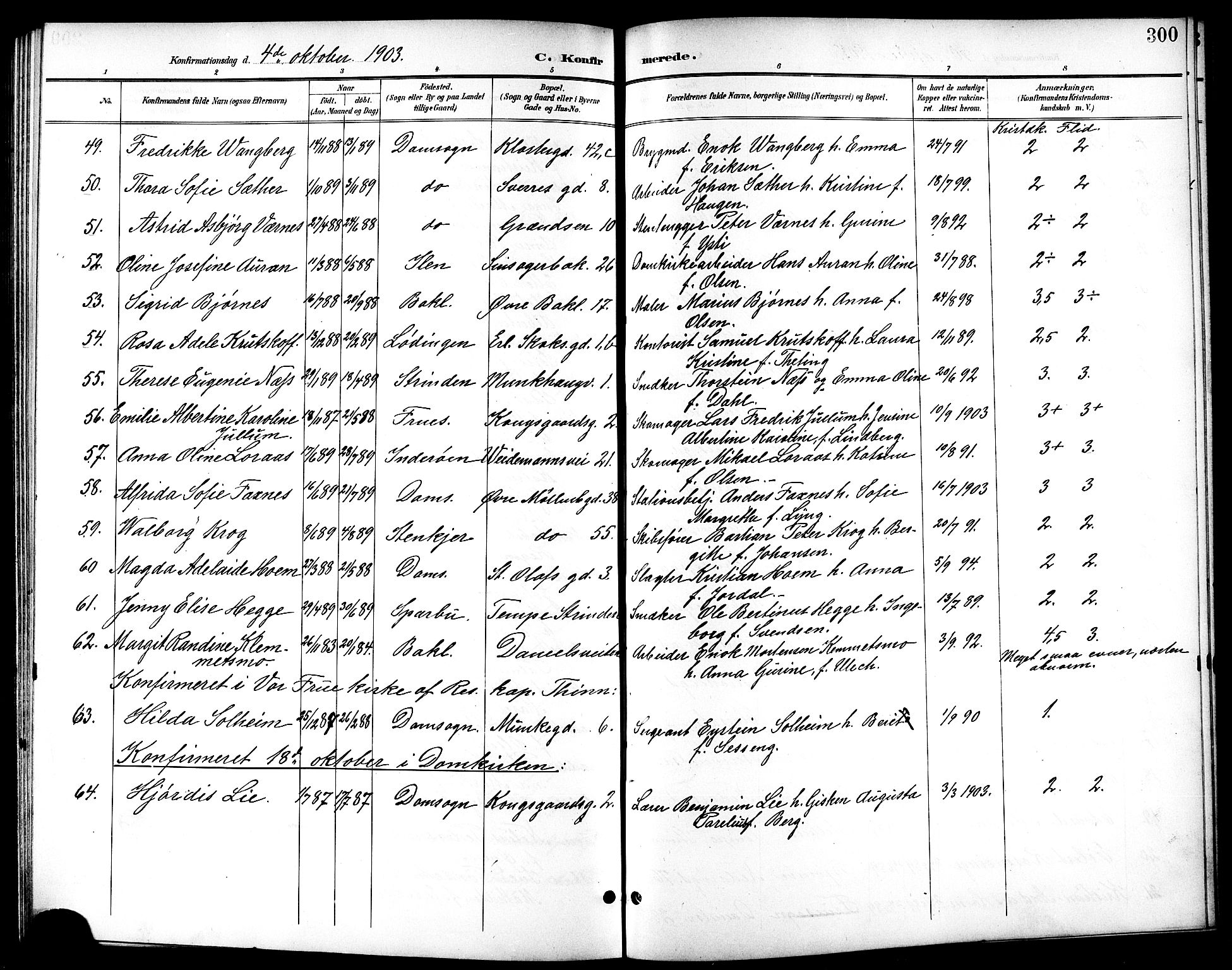 Ministerialprotokoller, klokkerbøker og fødselsregistre - Sør-Trøndelag, SAT/A-1456/601/L0094: Parish register (copy) no. 601C12, 1898-1911, p. 300