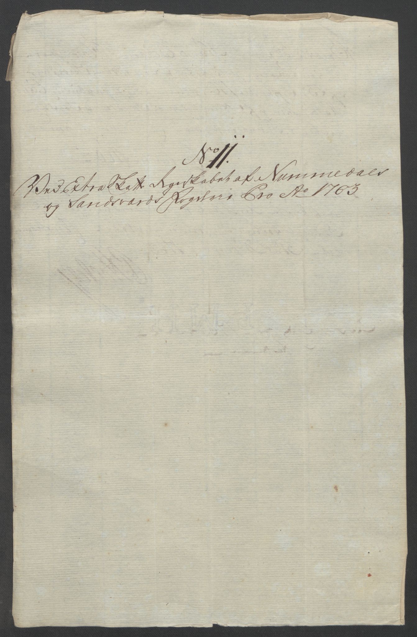 Rentekammeret inntil 1814, Reviderte regnskaper, Fogderegnskap, AV/RA-EA-4092/R24/L1672: Ekstraskatten Numedal og Sandsvær, 1762-1767, p. 171