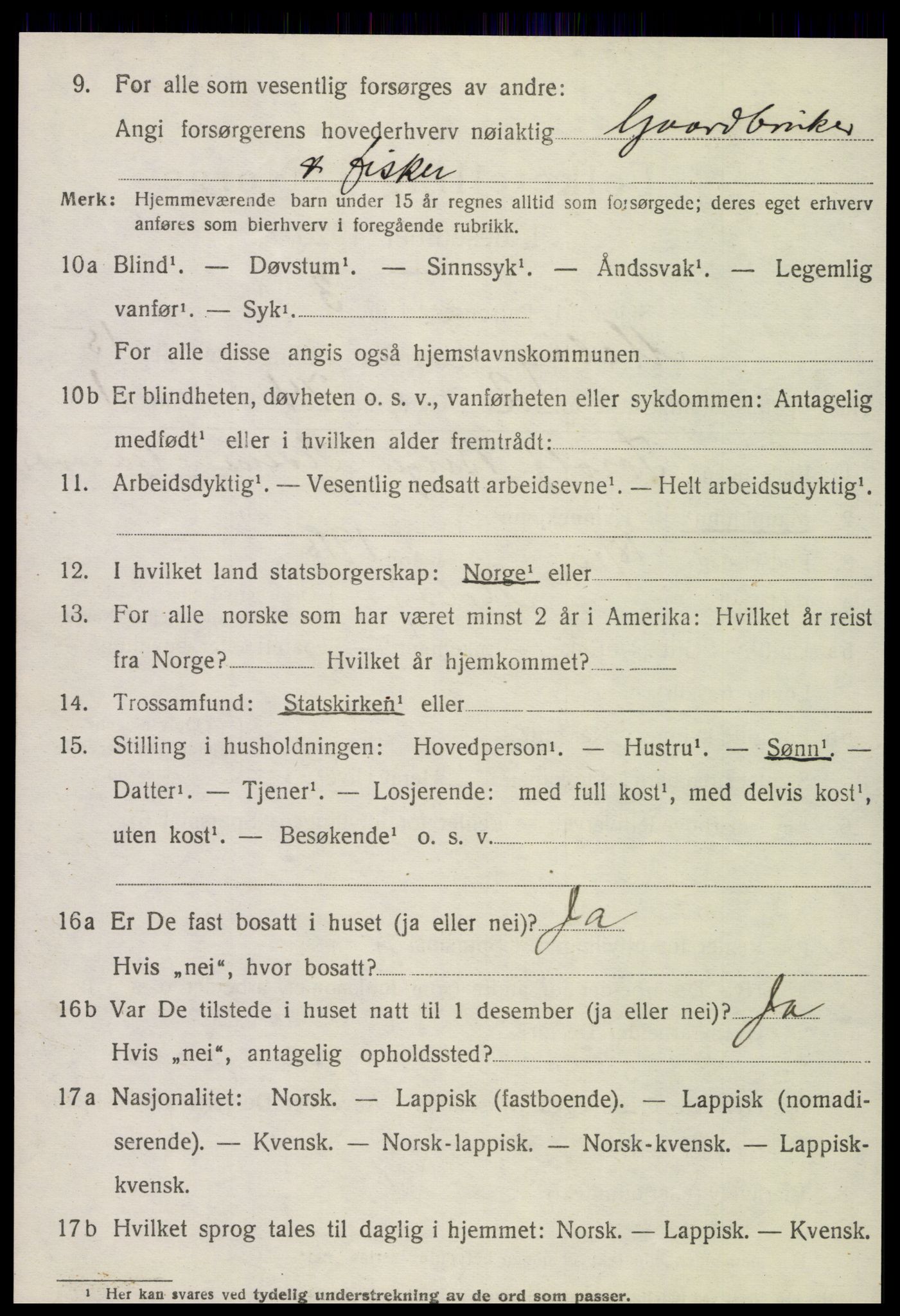 SAT, 1920 census for Meløy, 1920, p. 10076