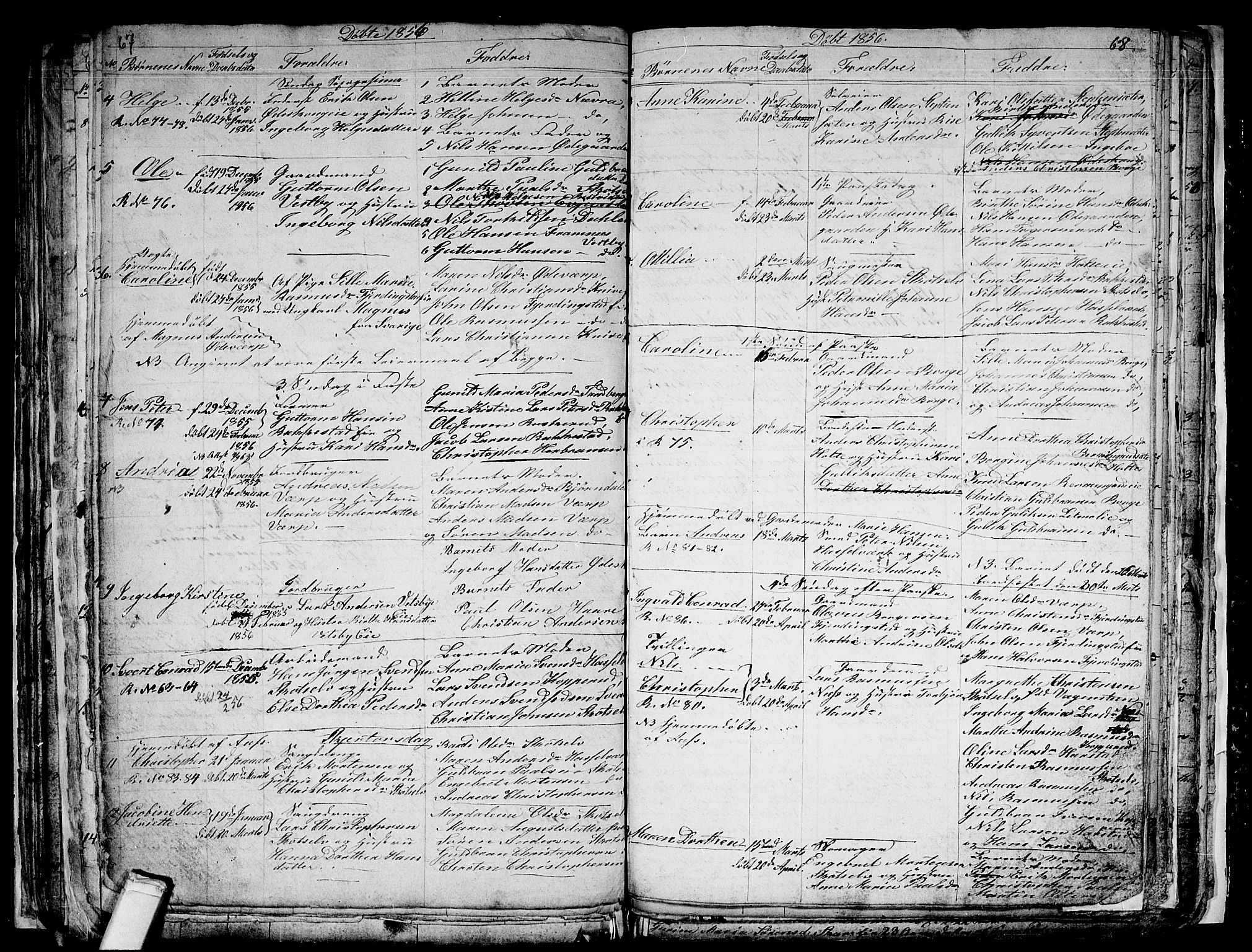 Eiker kirkebøker, SAKO/A-4/G/Gb/L0001: Parish register (copy) no. II 1, 1844-1864, p. 67-68