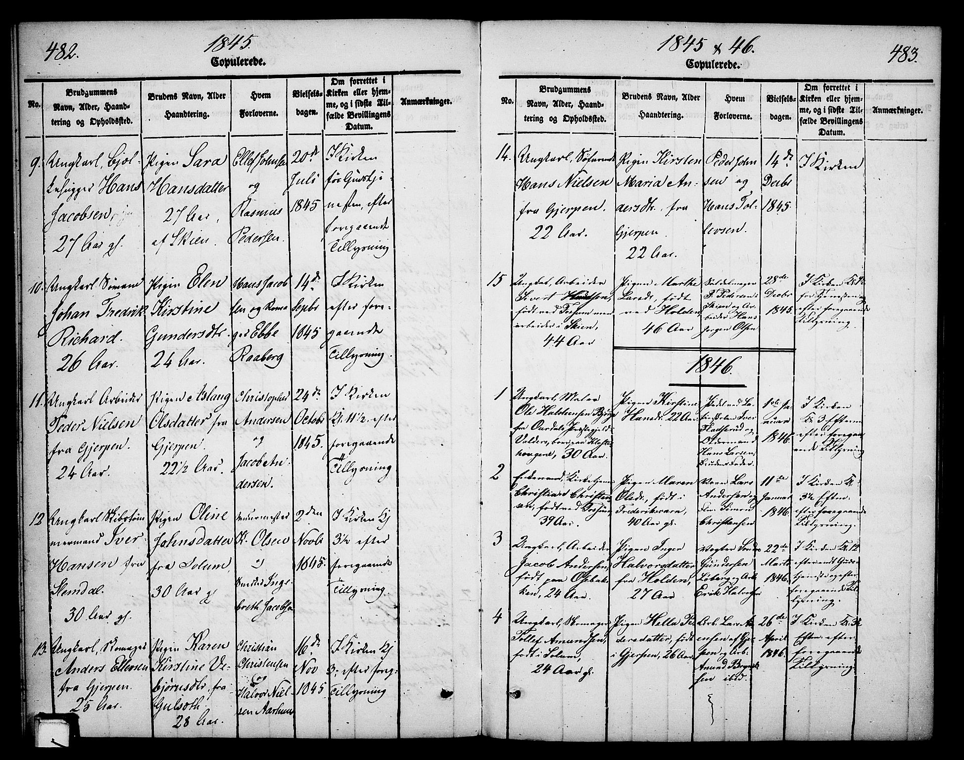 Skien kirkebøker, SAKO/A-302/F/Fa/L0006b: Parish register (official) no. 6B, 1843-1846, p. 482-483