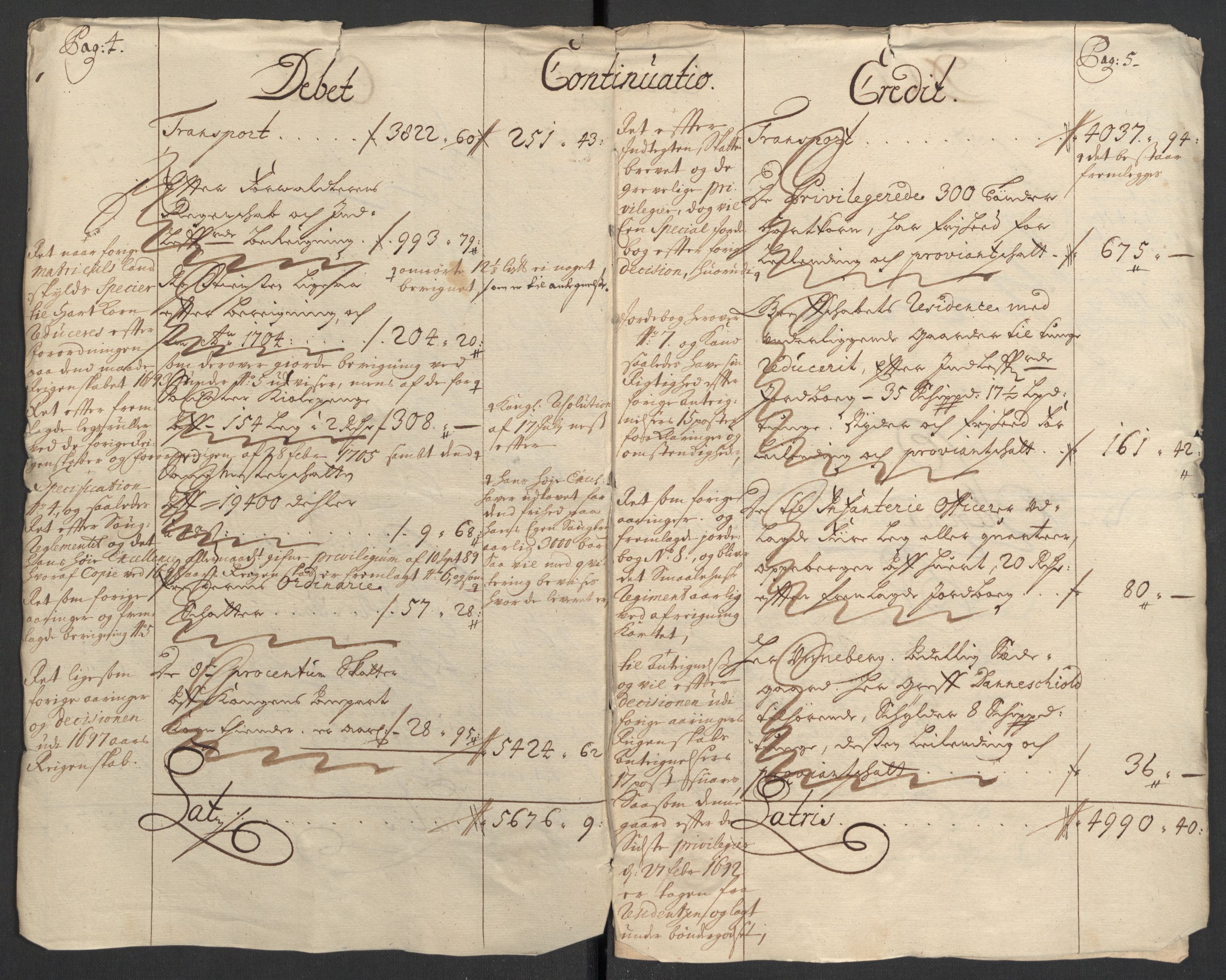 Rentekammeret inntil 1814, Reviderte regnskaper, Fogderegnskap, AV/RA-EA-4092/R33/L1978: Fogderegnskap Larvik grevskap, 1704-1705, p. 246