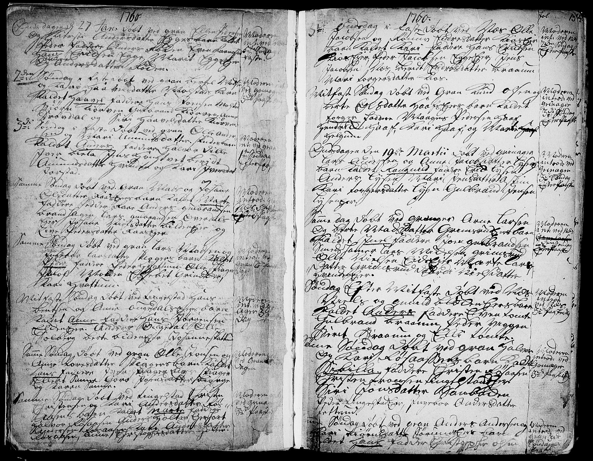 Gran prestekontor, AV/SAH-PREST-112/H/Ha/Haa/L0004: Parish register (official) no. 4, 1759-1775, p. 13