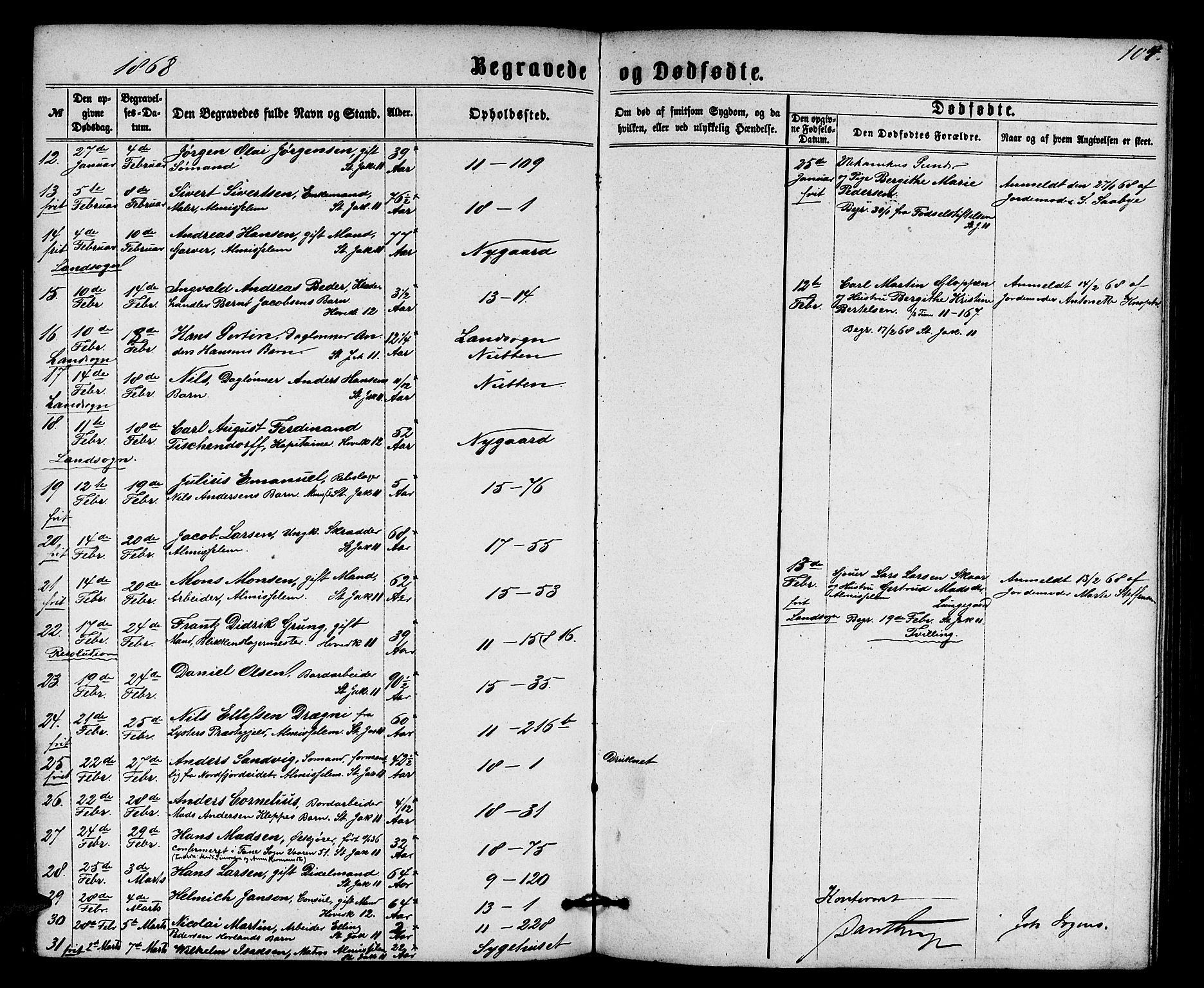 Domkirken sokneprestembete, SAB/A-74801/H/Hab/L0039: Parish register (copy) no. E 3, 1860-1868, p. 104