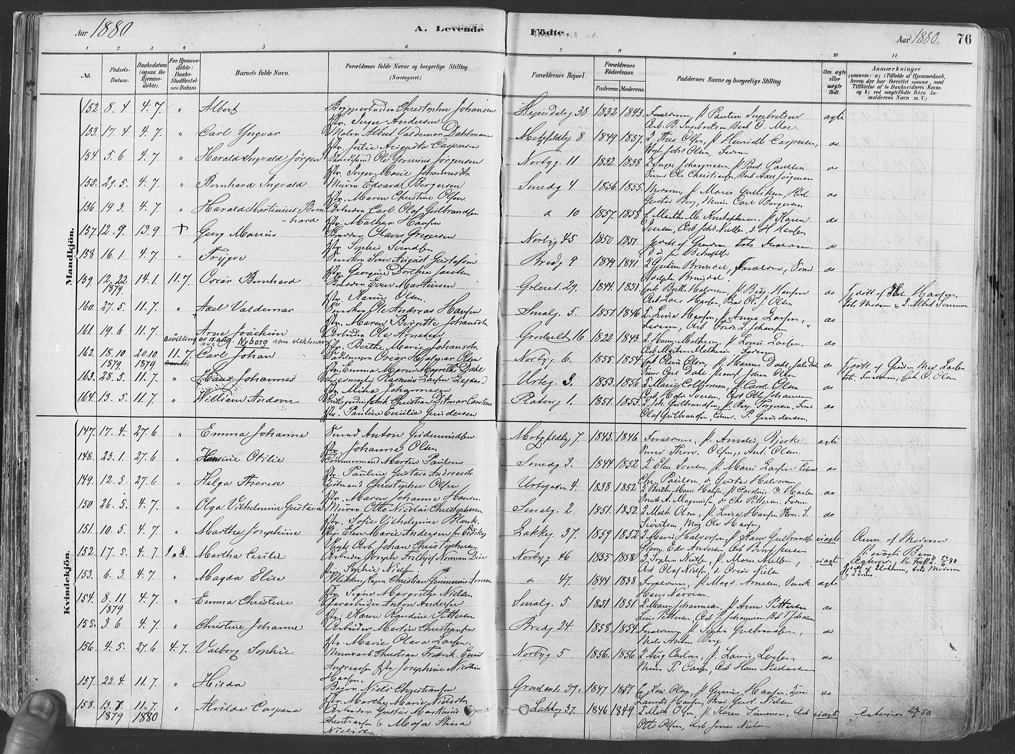 Grønland prestekontor Kirkebøker, SAO/A-10848/F/Fa/L0007: Parish register (official) no. 7, 1878-1888, p. 76