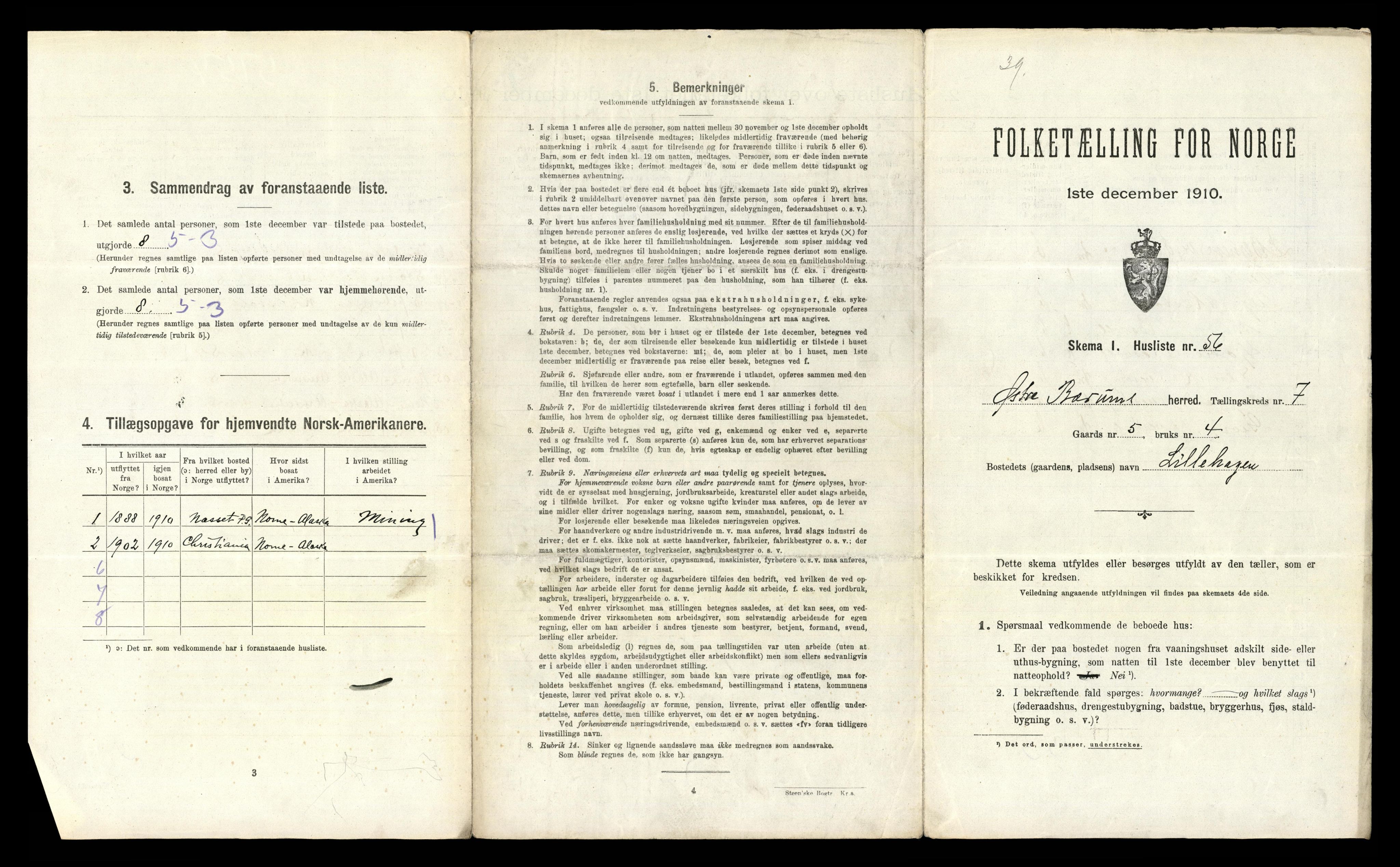 RA, 1910 census for Bærum, 1910, p. 1321