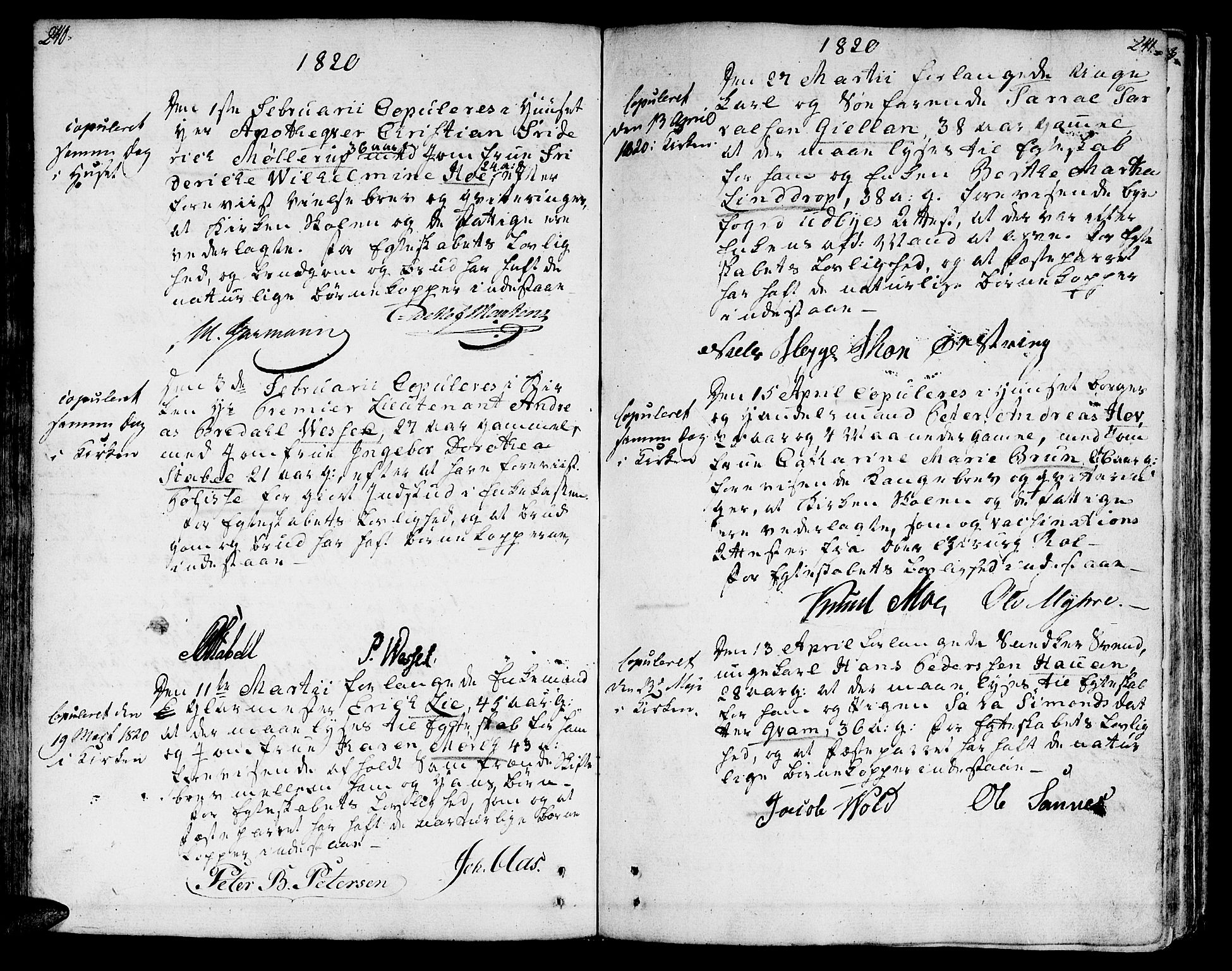 Ministerialprotokoller, klokkerbøker og fødselsregistre - Sør-Trøndelag, SAT/A-1456/601/L0042: Parish register (official) no. 601A10, 1802-1830, p. 240-241