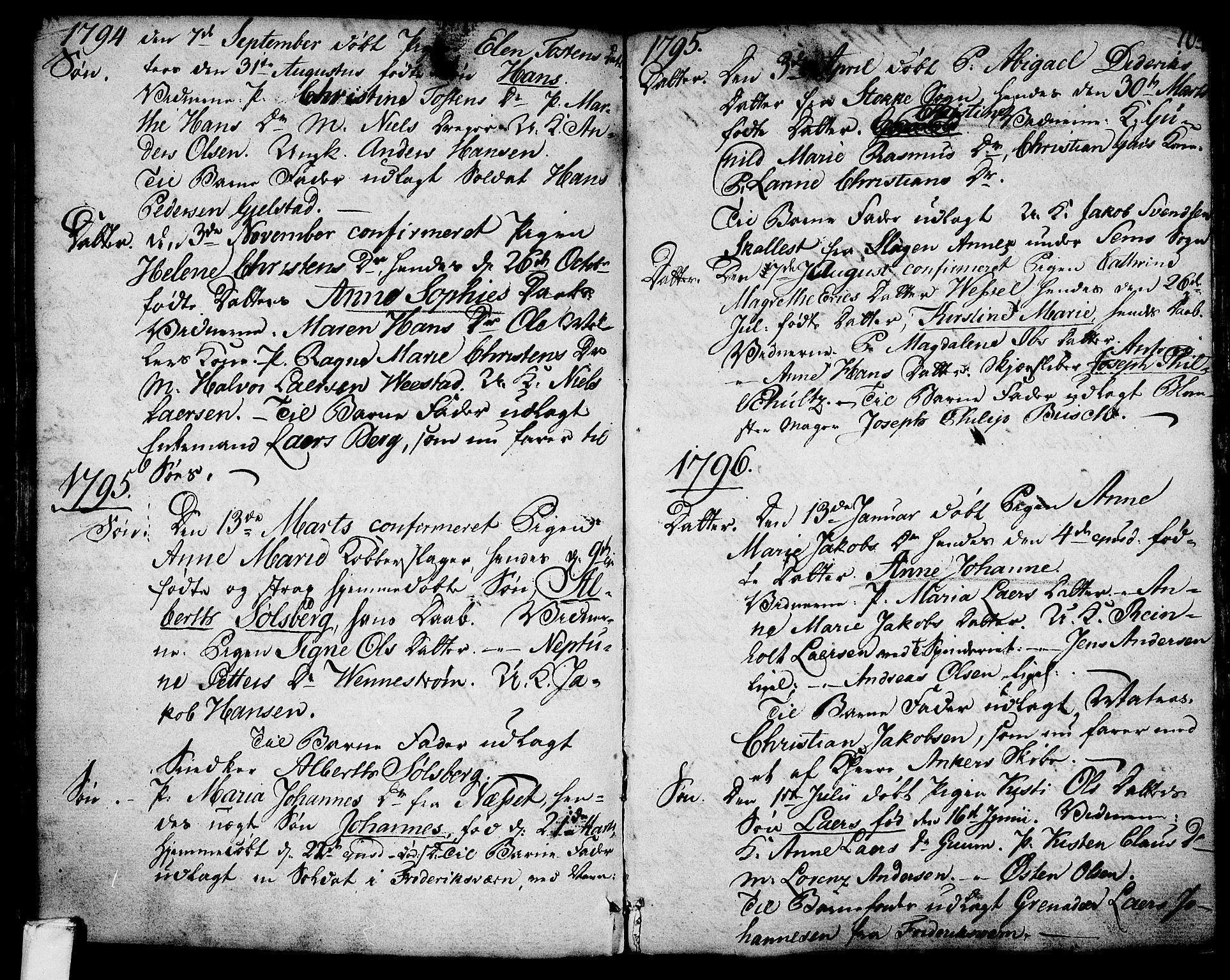 Larvik kirkebøker, AV/SAKO-A-352/G/Ga/L0001: Parish register (copy) no. I 1, 1785-1807, p. 104