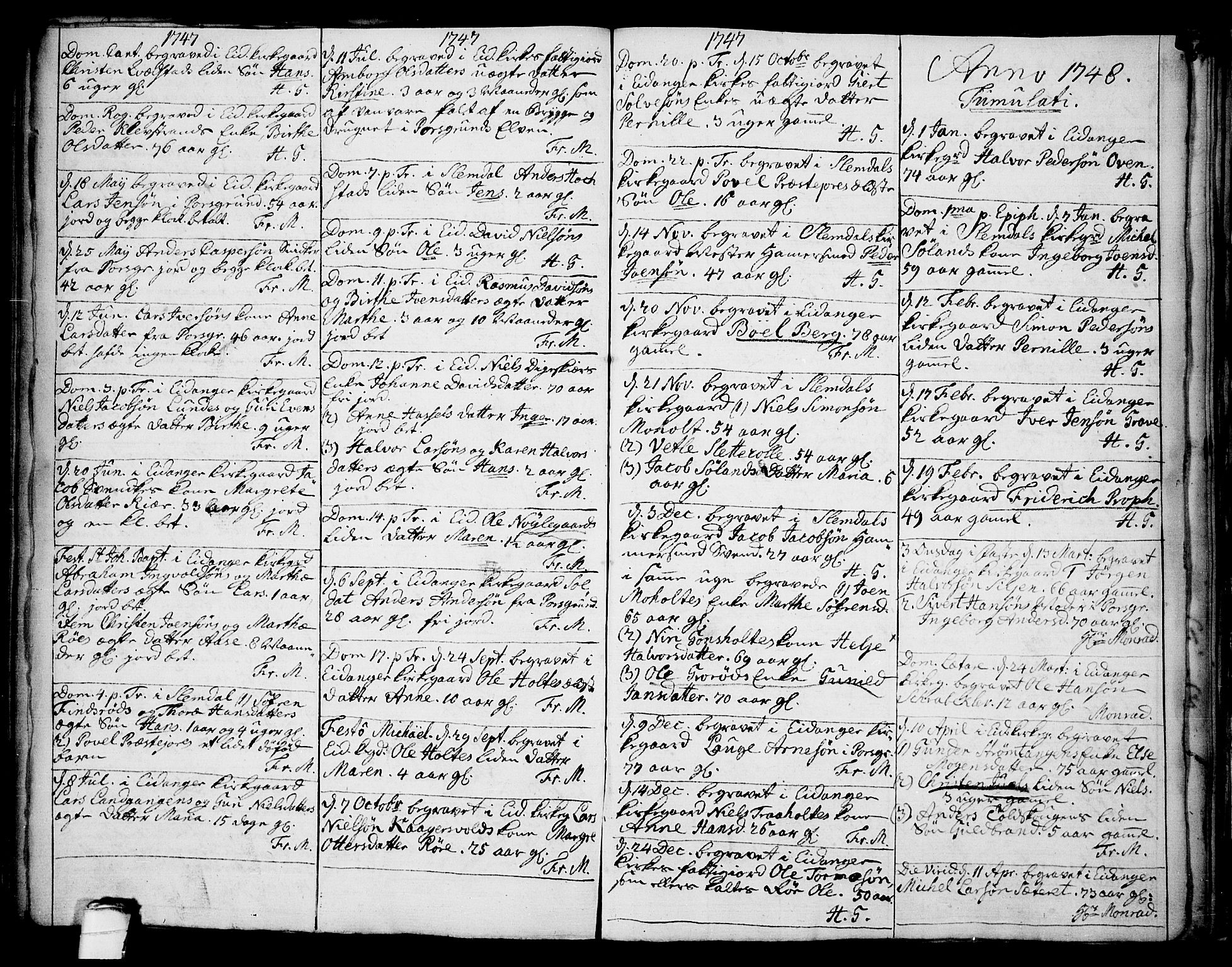 Eidanger kirkebøker, SAKO/A-261/F/Fa/L0004: Parish register (official) no. 4, 1733-1759