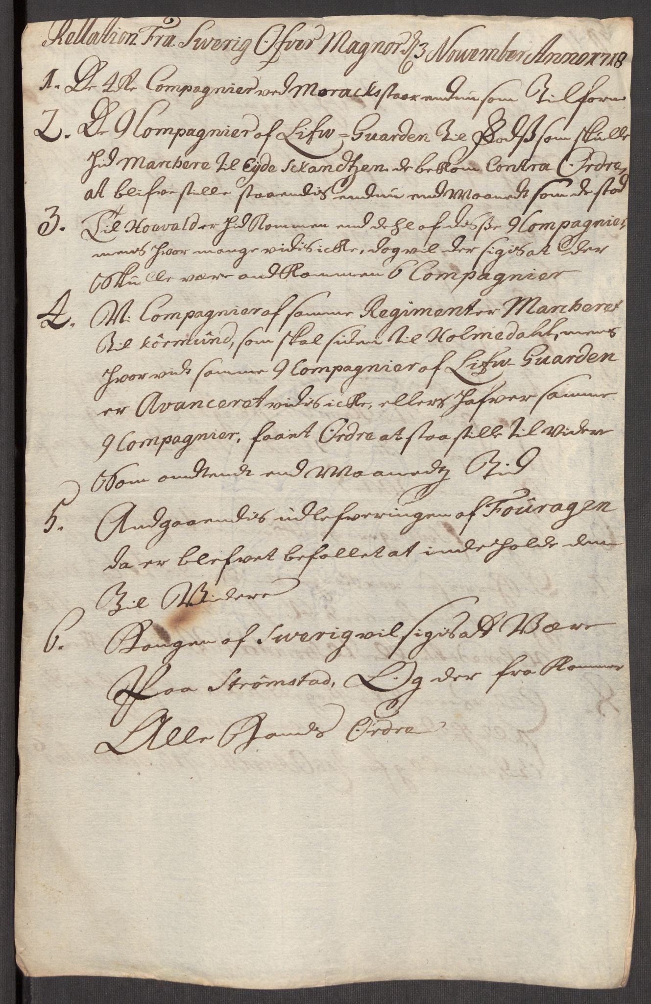 Kommanderende general (KG I) med Det norske krigsdirektorium, AV/RA-EA-5419/E/Eb/L0012: Kunnskap om fienden, kronologisk ordnet, 1718-1719, p. 443