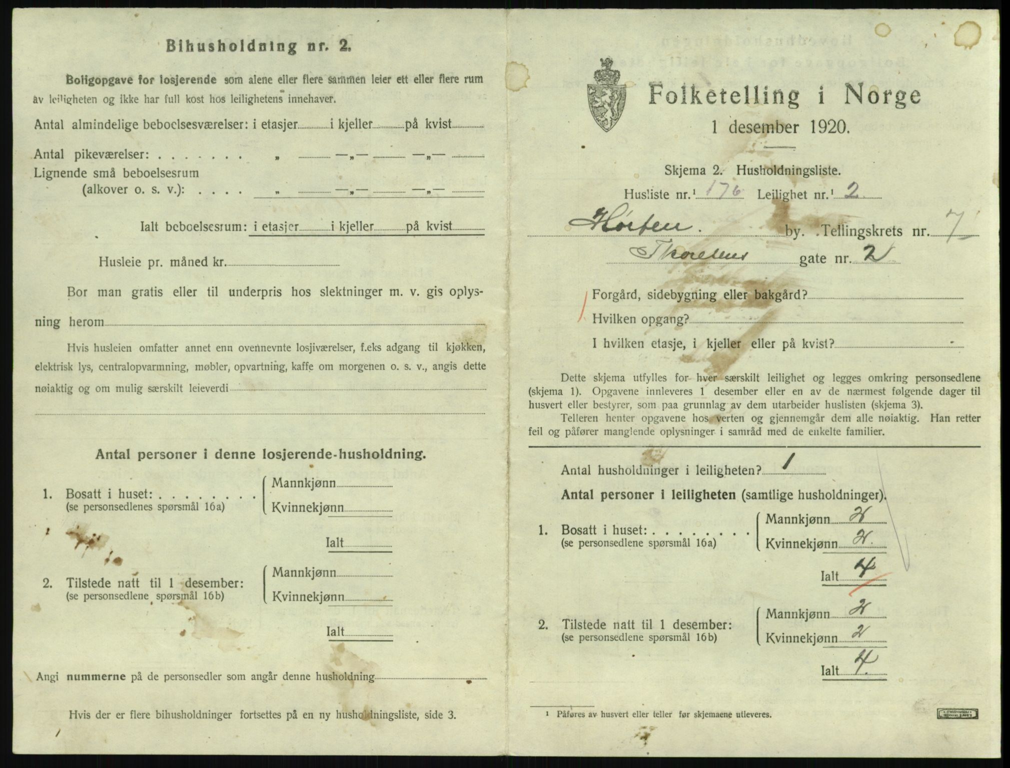 SAKO, 1920 census for Horten, 1920, p. 7857