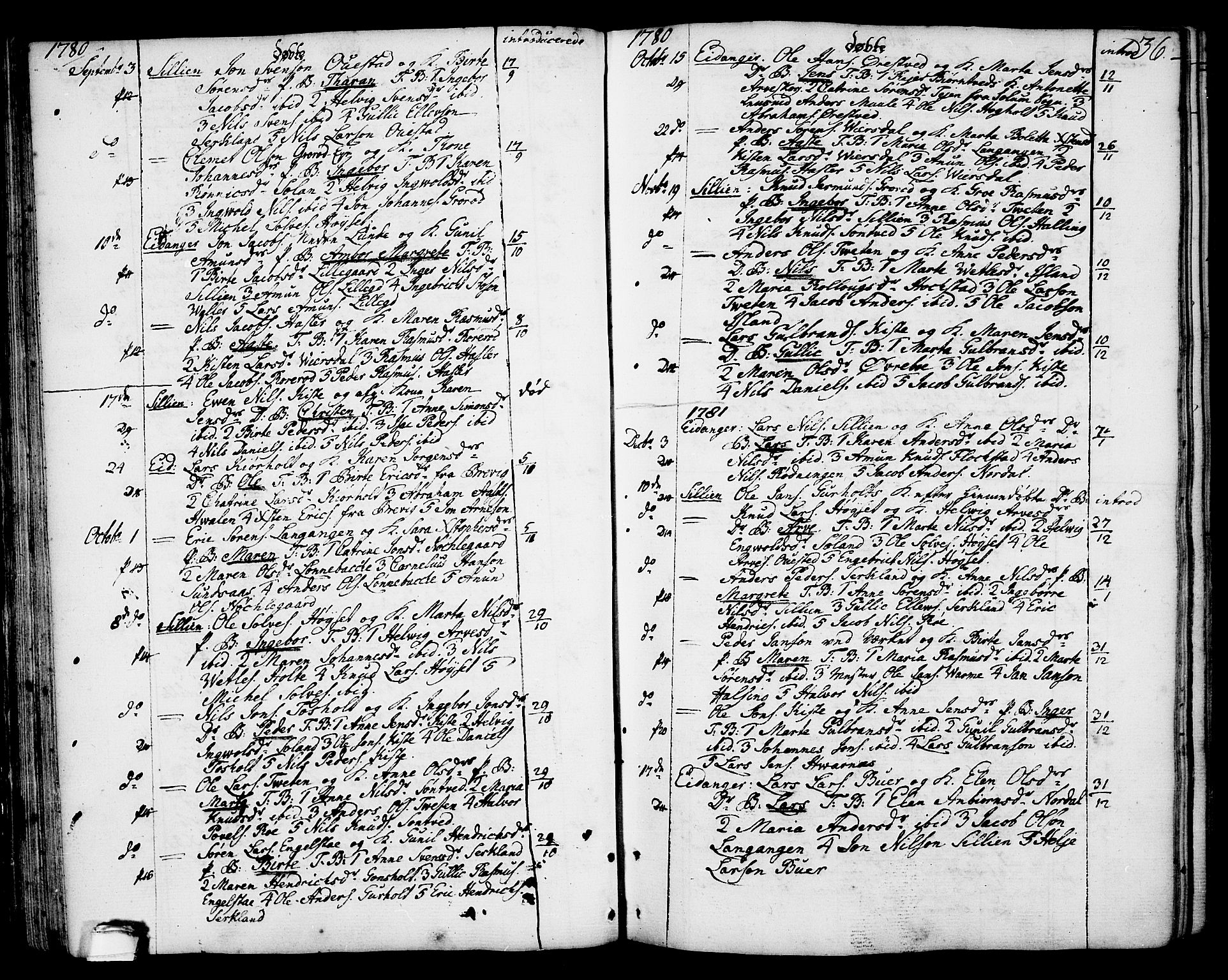Eidanger kirkebøker, AV/SAKO-A-261/F/Fa/L0006: Parish register (official) no. 6, 1764-1814, p. 36