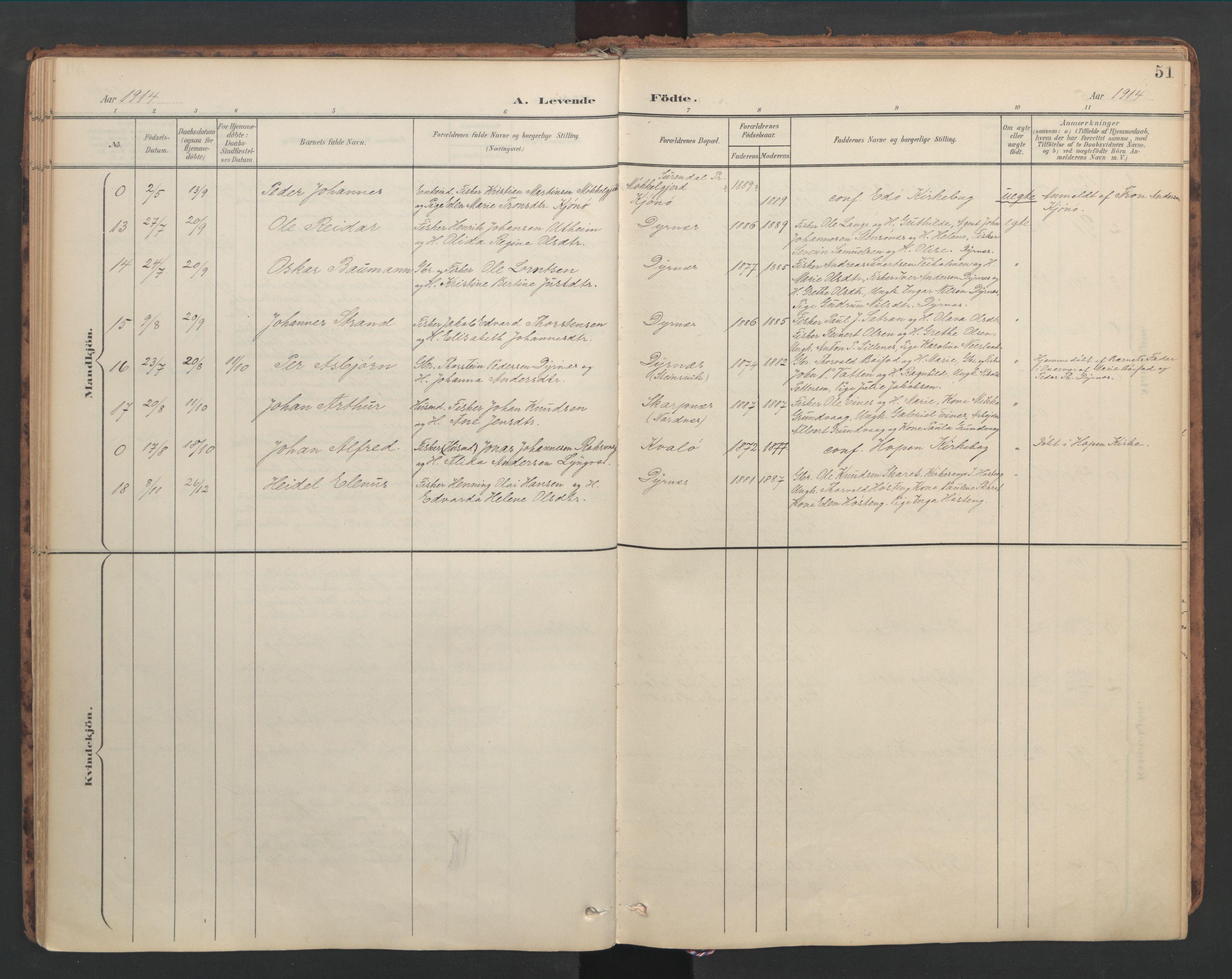 Ministerialprotokoller, klokkerbøker og fødselsregistre - Møre og Romsdal, AV/SAT-A-1454/582/L0948: Parish register (official) no. 582A02, 1901-1922, p. 51