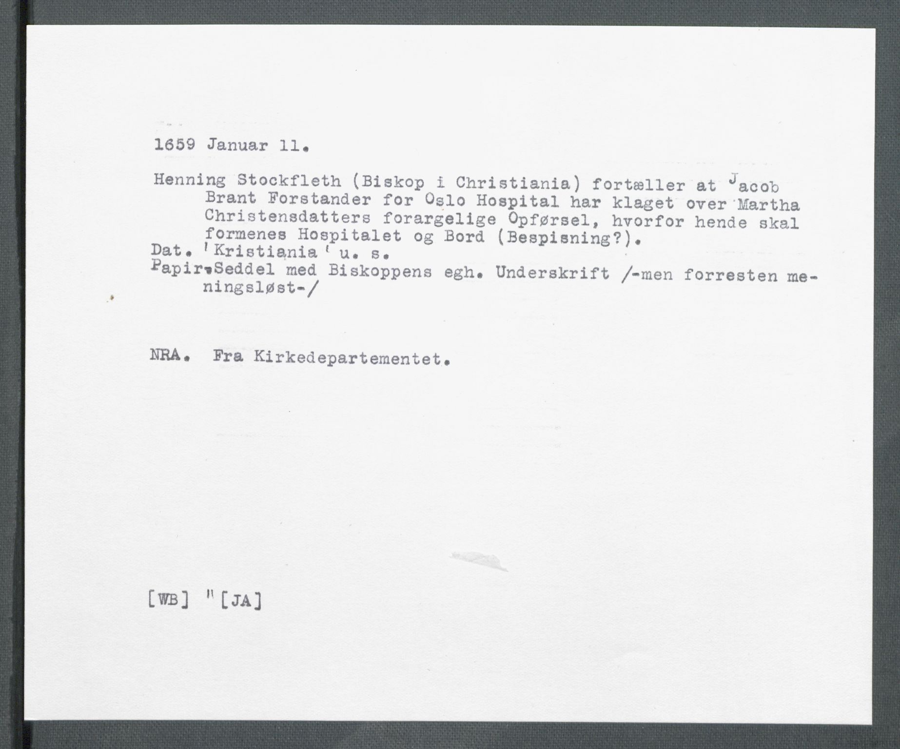 Riksarkivets diplomsamling, RA/EA-5965/F02/L0168: Dokumenter, 1658-1660, p. 76