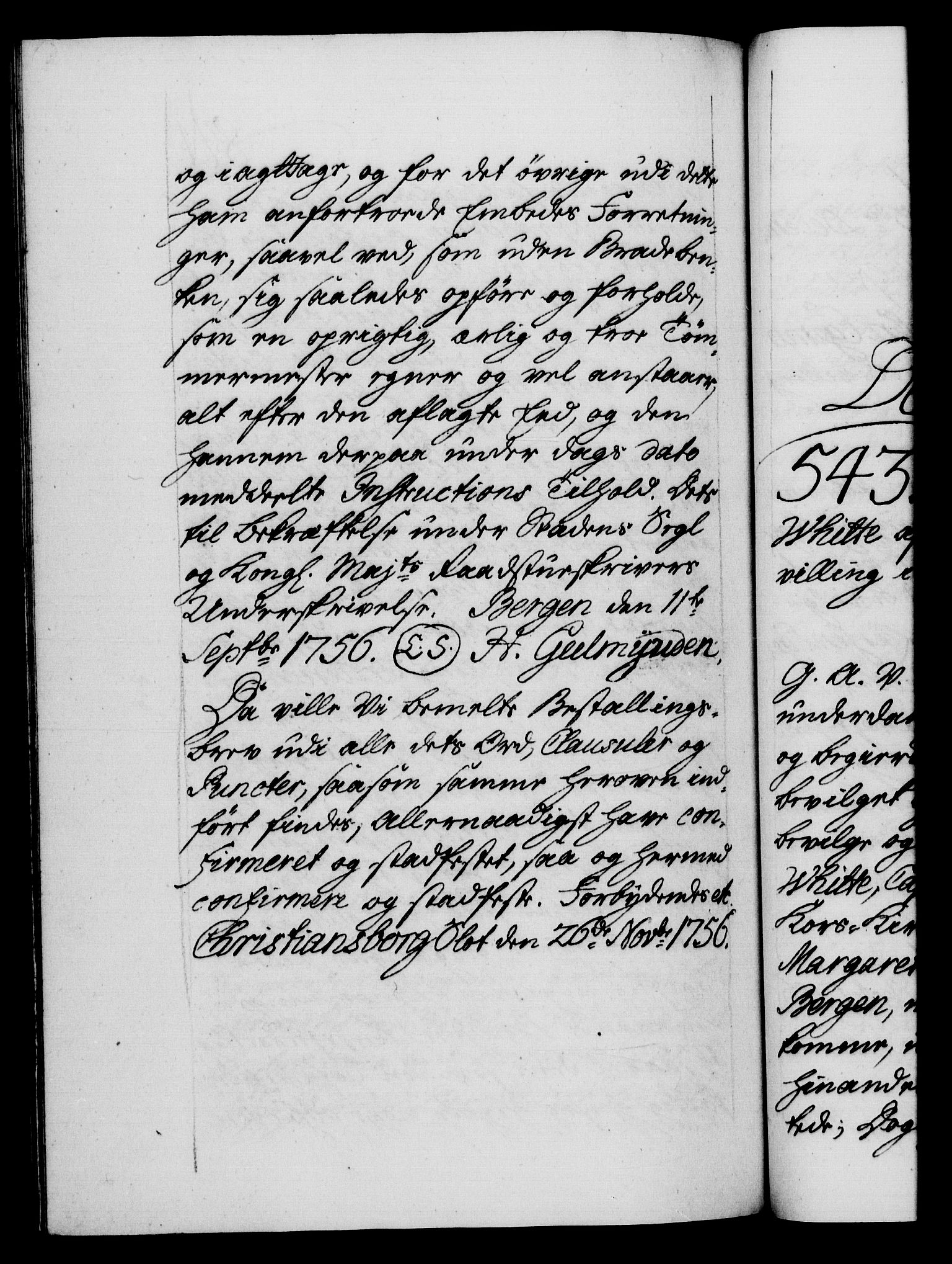 Danske Kanselli 1572-1799, AV/RA-EA-3023/F/Fc/Fca/Fcaa/L0039: Norske registre, 1755-1756, p. 841b