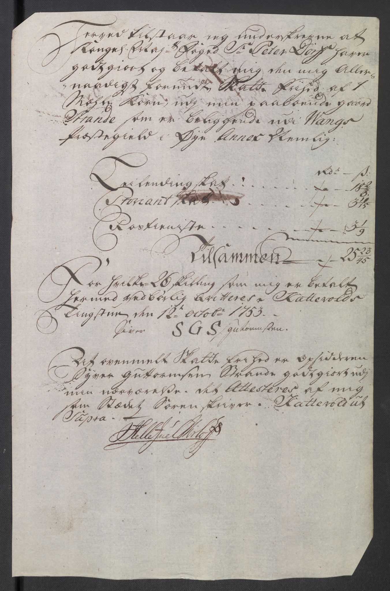 Rentekammeret inntil 1814, Reviderte regnskaper, Fogderegnskap, AV/RA-EA-4092/R18/L1349: Fogderegnskap Hadeland, Toten og Valdres, 1752-1753, p. 627