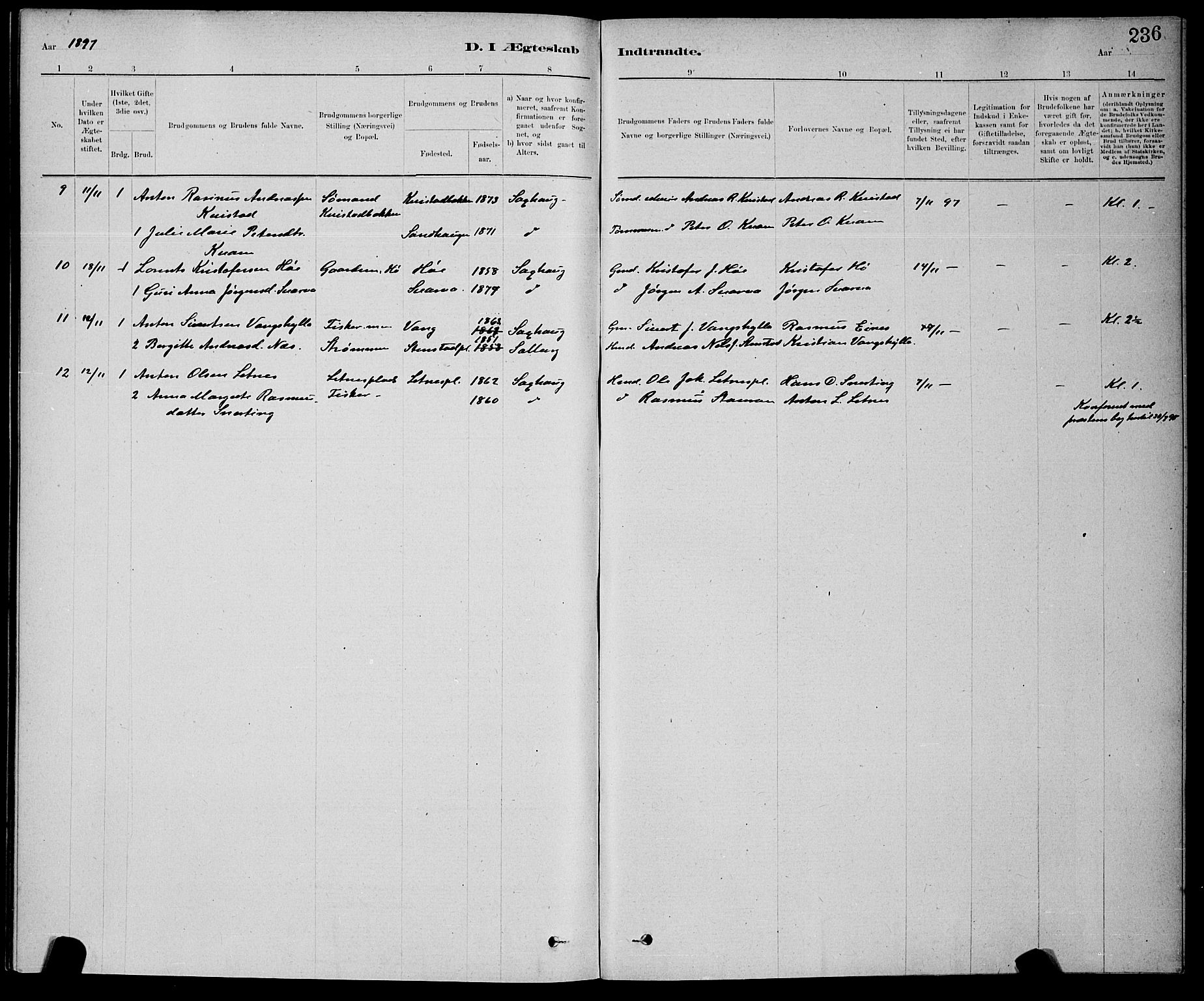 Ministerialprotokoller, klokkerbøker og fødselsregistre - Nord-Trøndelag, SAT/A-1458/730/L0301: Parish register (copy) no. 730C04, 1880-1897, p. 236