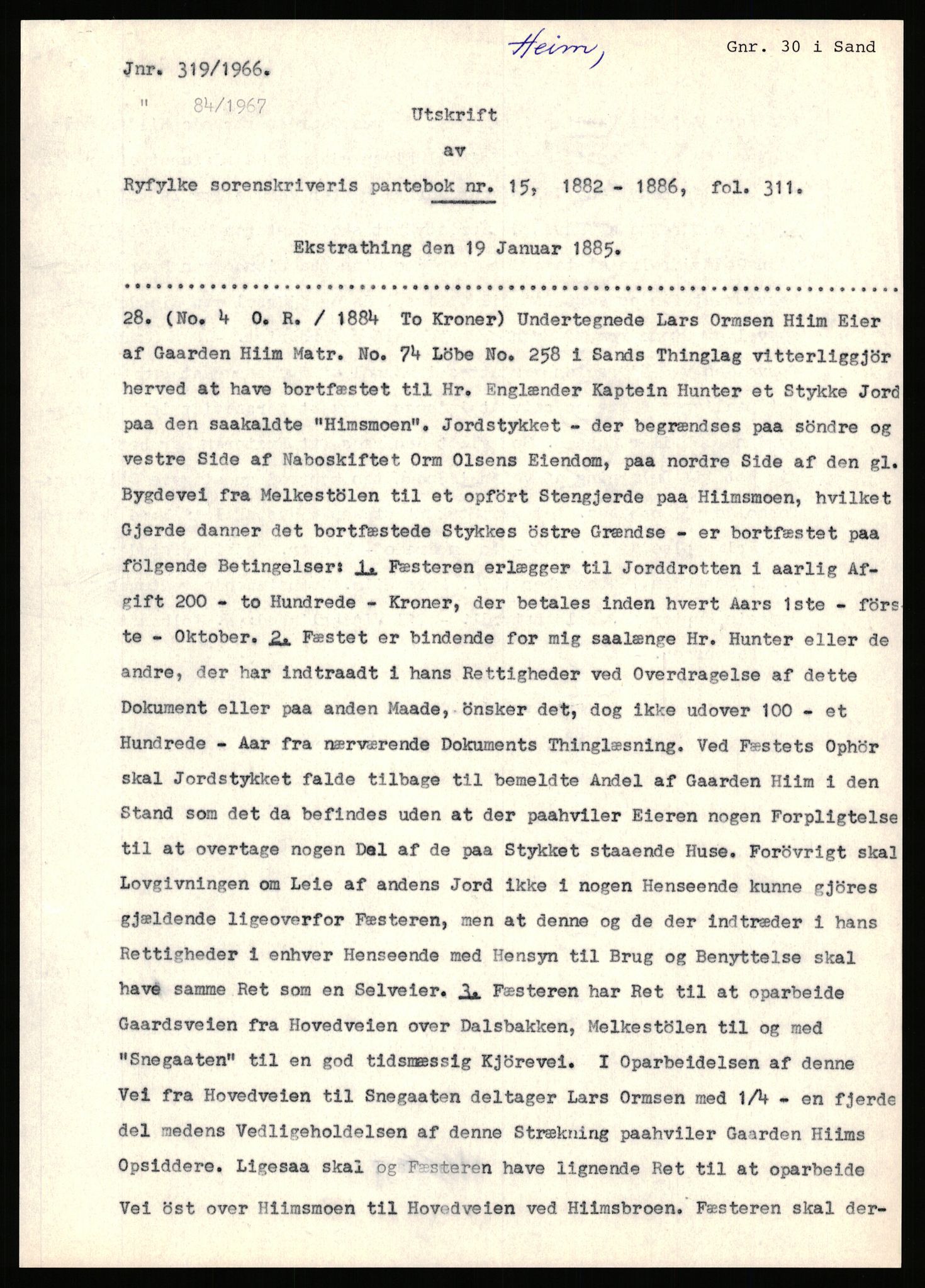 Statsarkivet i Stavanger, SAST/A-101971/03/Y/Yj/L0033: Avskrifter sortert etter gårdsnavn: Hausland - Helgeland i Avaldsnes, 1750-1930, p. 600