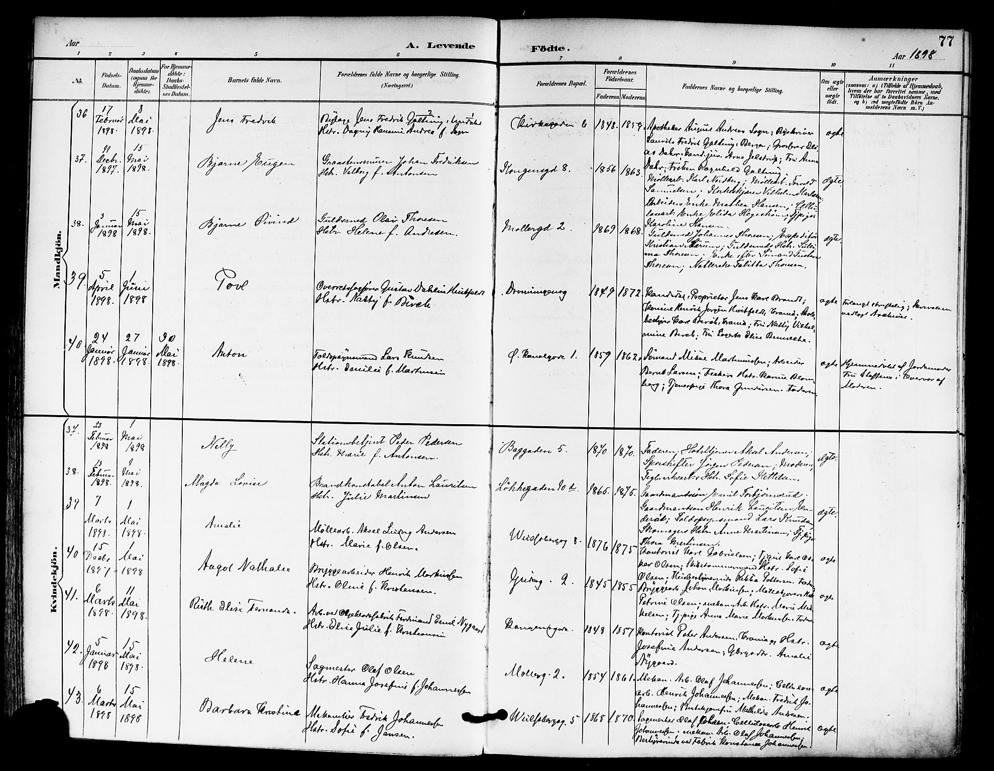 Moss prestekontor Kirkebøker, AV/SAO-A-2003/F/Fb/L0003: Parish register (official) no. II 3, 1894-1901, p. 77