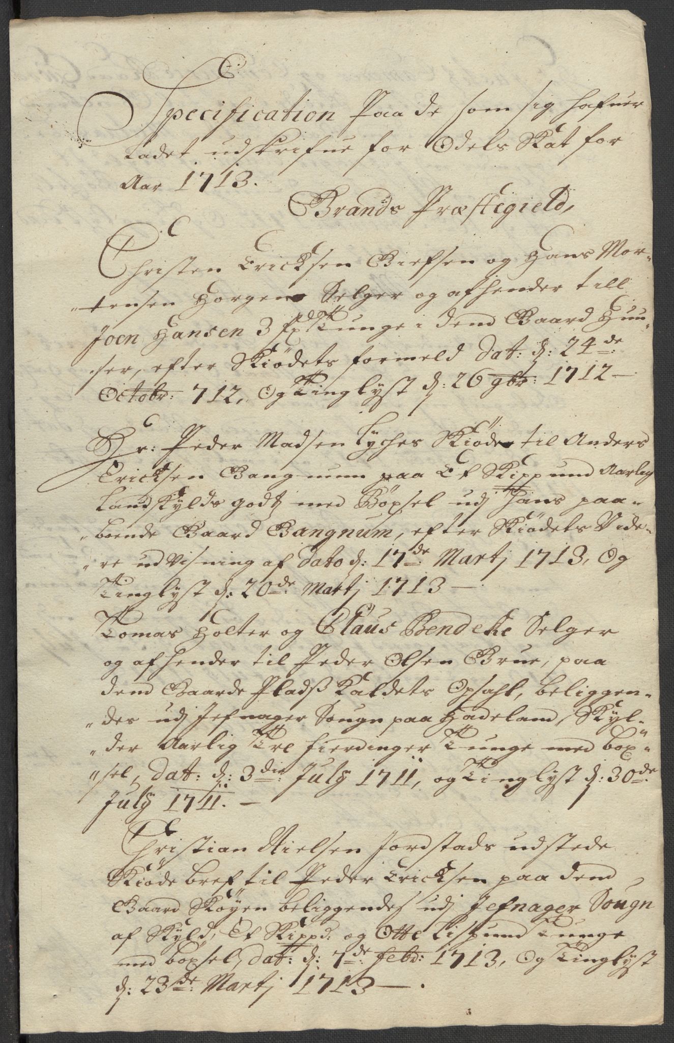 Rentekammeret inntil 1814, Reviderte regnskaper, Fogderegnskap, AV/RA-EA-4092/R18/L1311: Fogderegnskap Hadeland, Toten og Valdres, 1713, p. 244