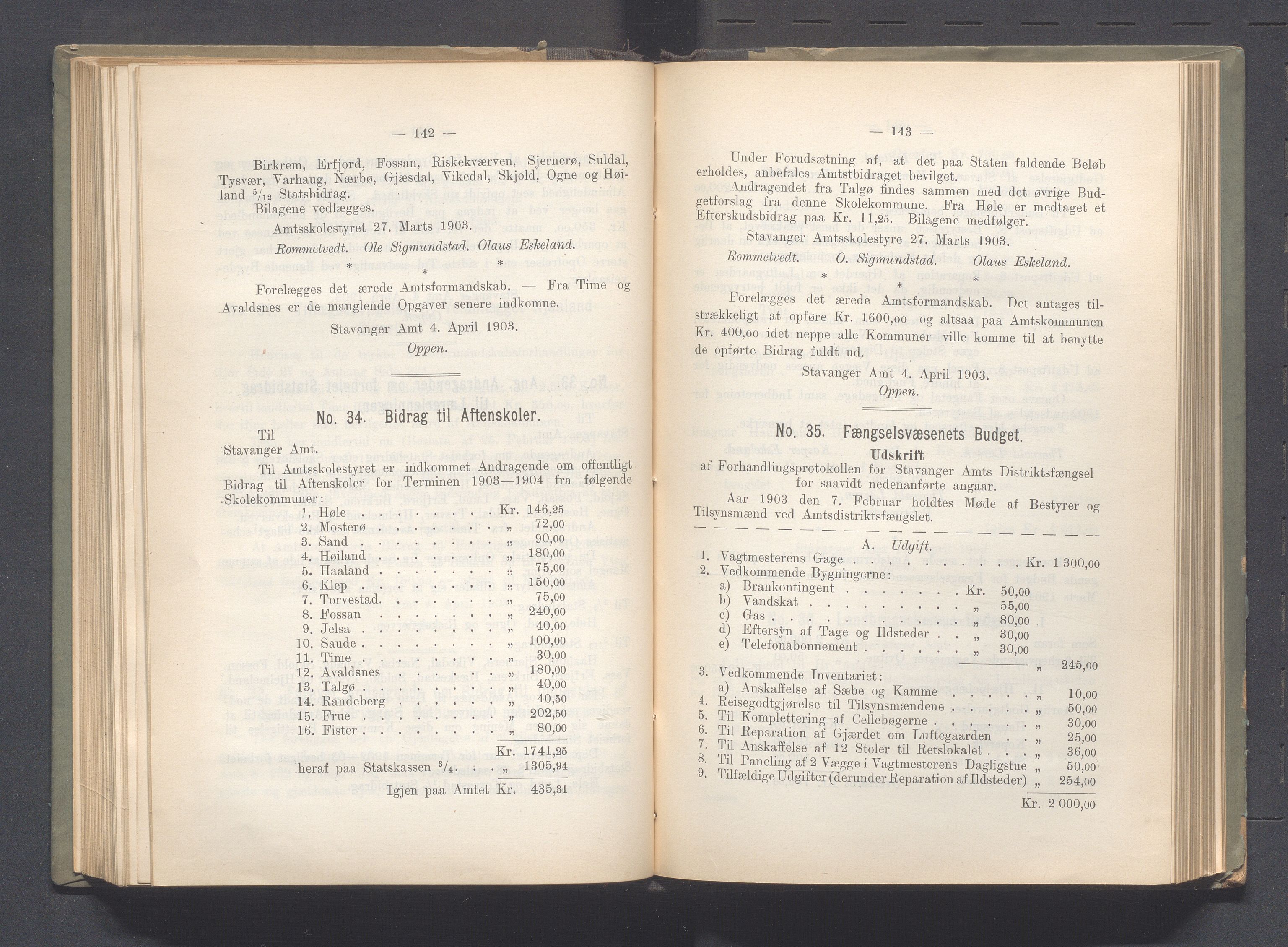 Rogaland fylkeskommune - Fylkesrådmannen , IKAR/A-900/A, 1903, p. 126