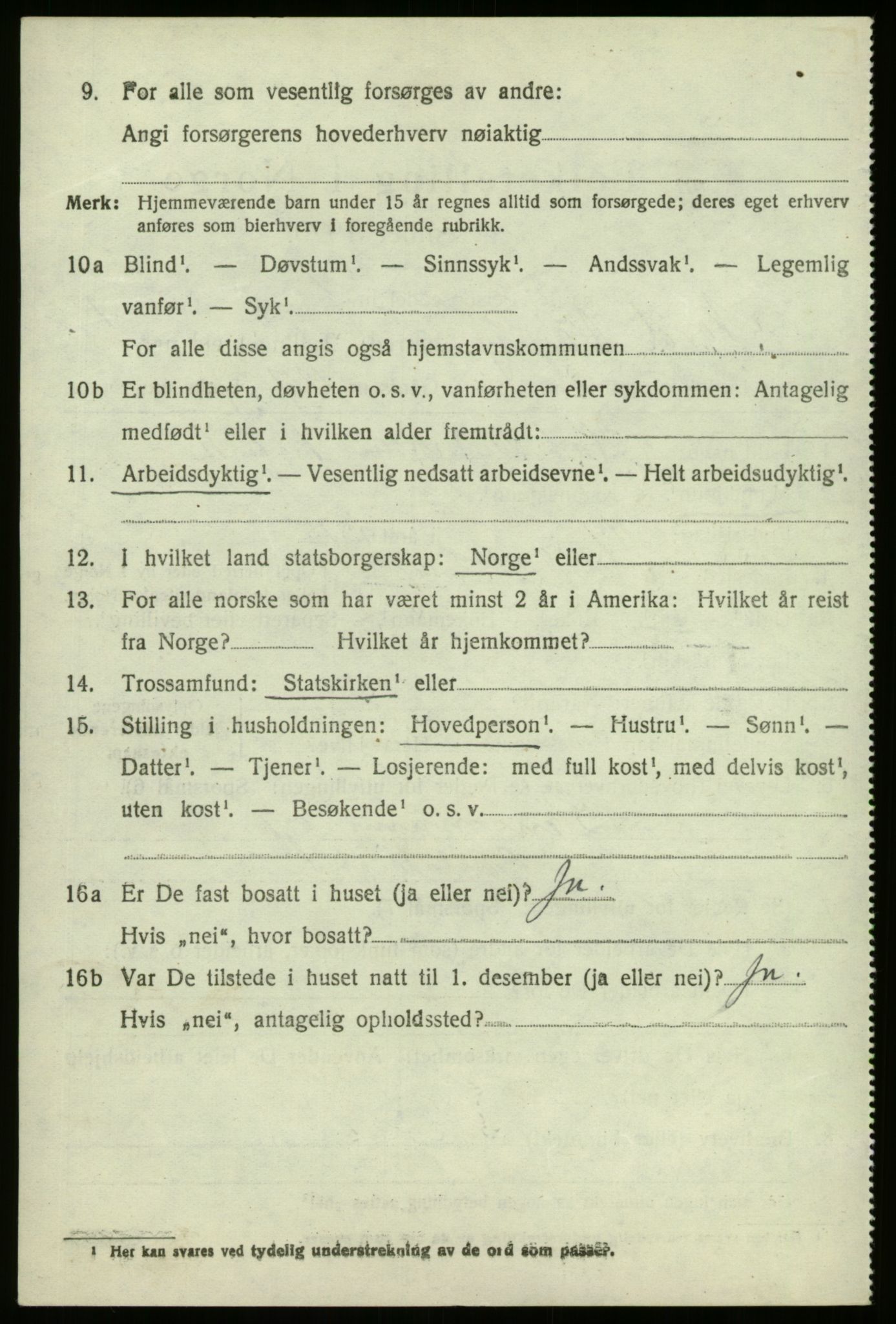 SAB, 1920 census for Nord-Vågsøy, 1920, p. 1037