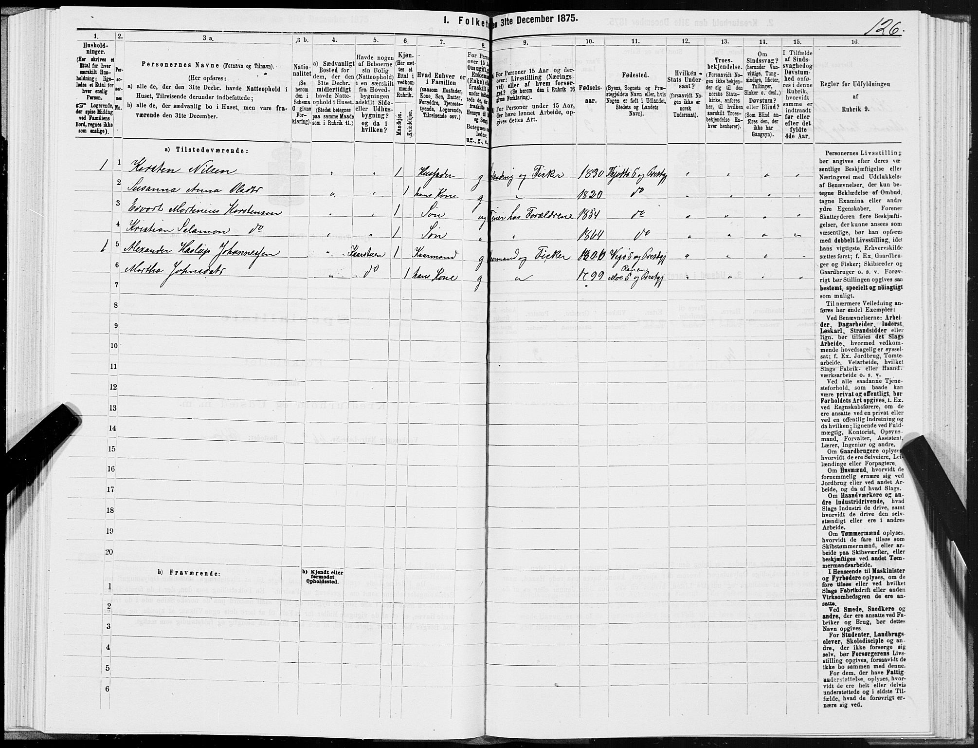 SAT, 1875 census for 1817P Tjøtta, 1875, p. 2126